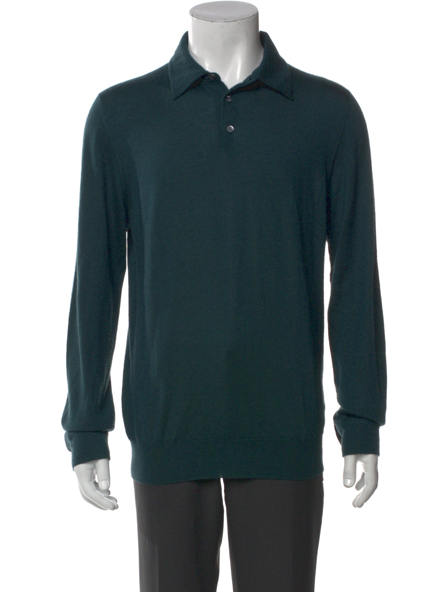 Isaia Cashmere Collar Polo Sweater