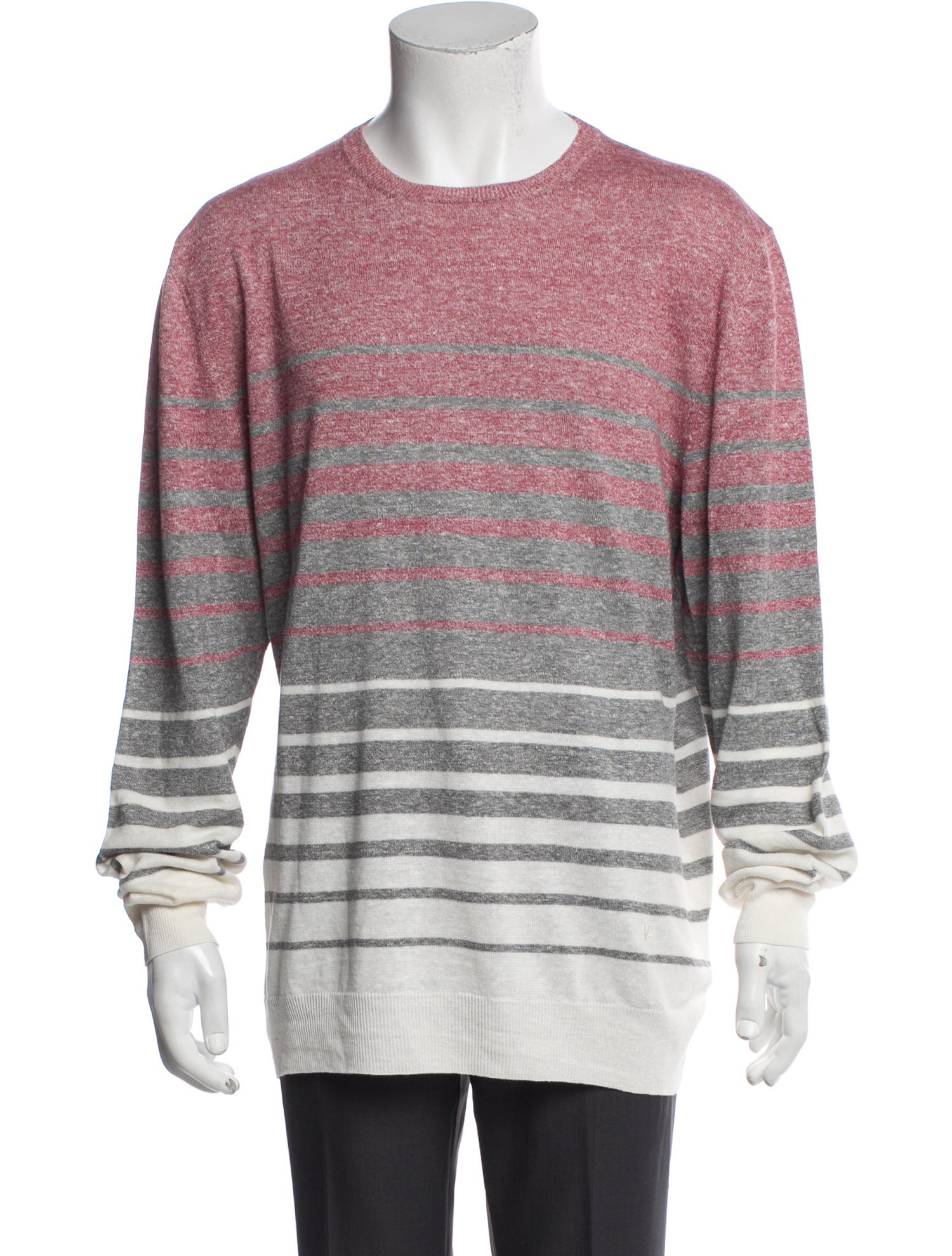 Isaia Linen Striped Pullover