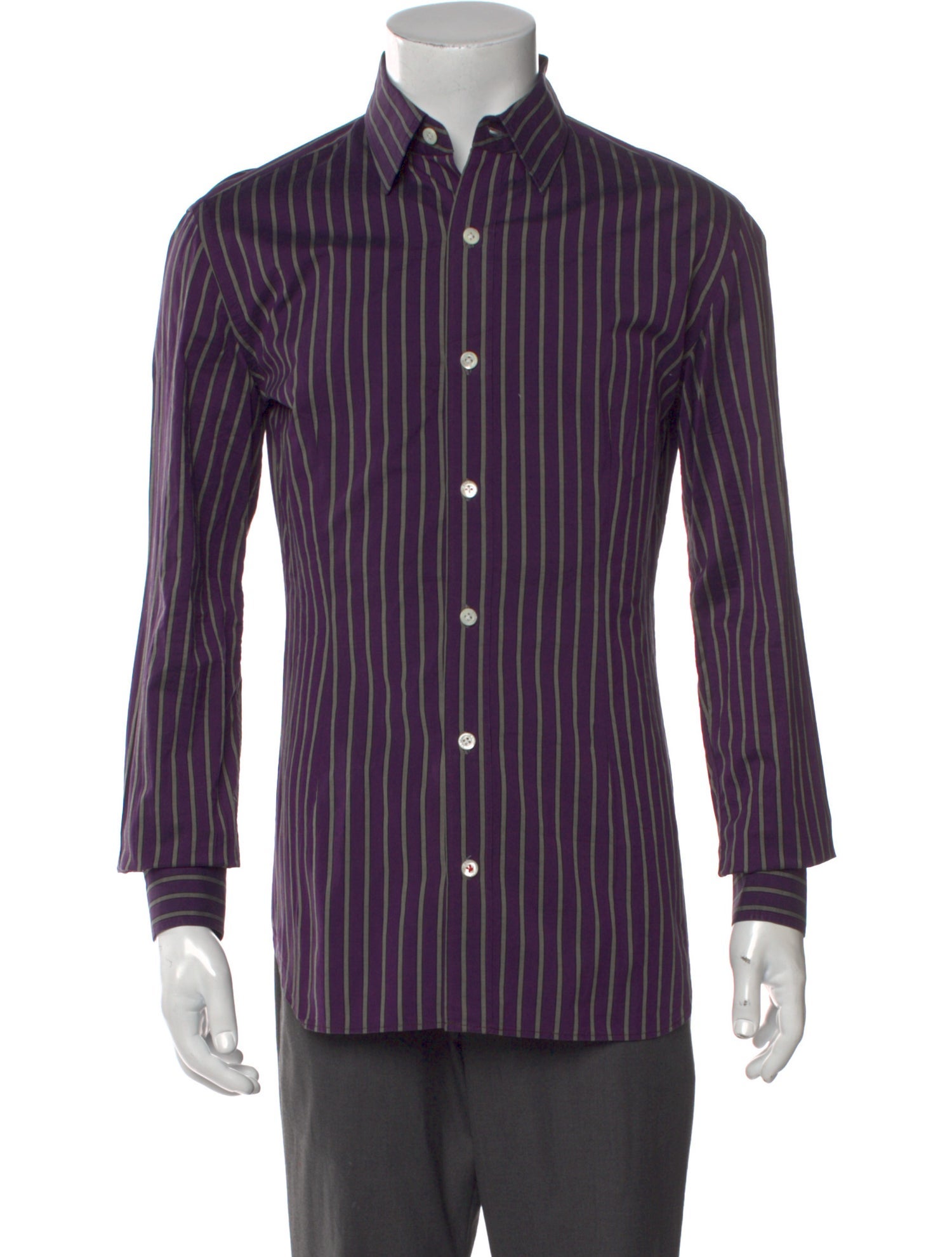Isaia Striped Long Sleeve Dress Shirt