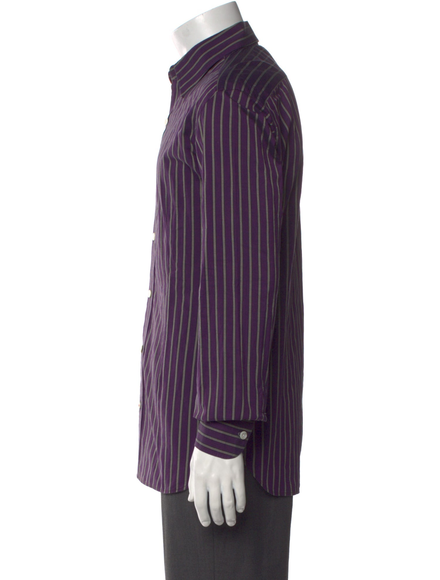 Isaia Striped Long Sleeve Dress Shirt