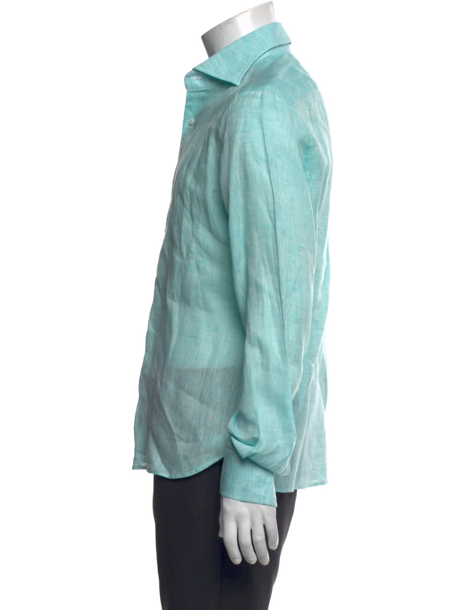 Isaia Linen Long Sleeve Dress Shirt