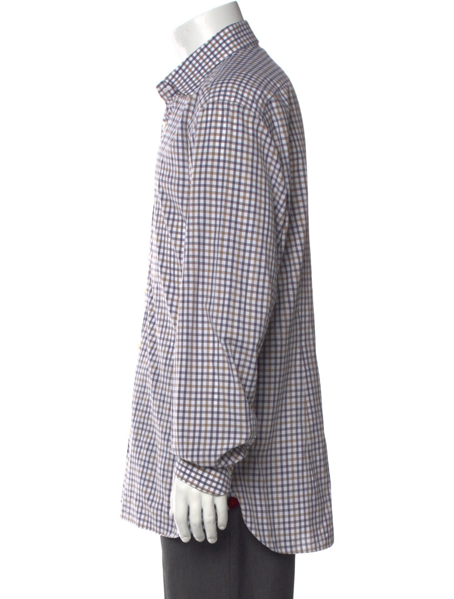 Isaia Plaid Print Long Sleeve Shirt