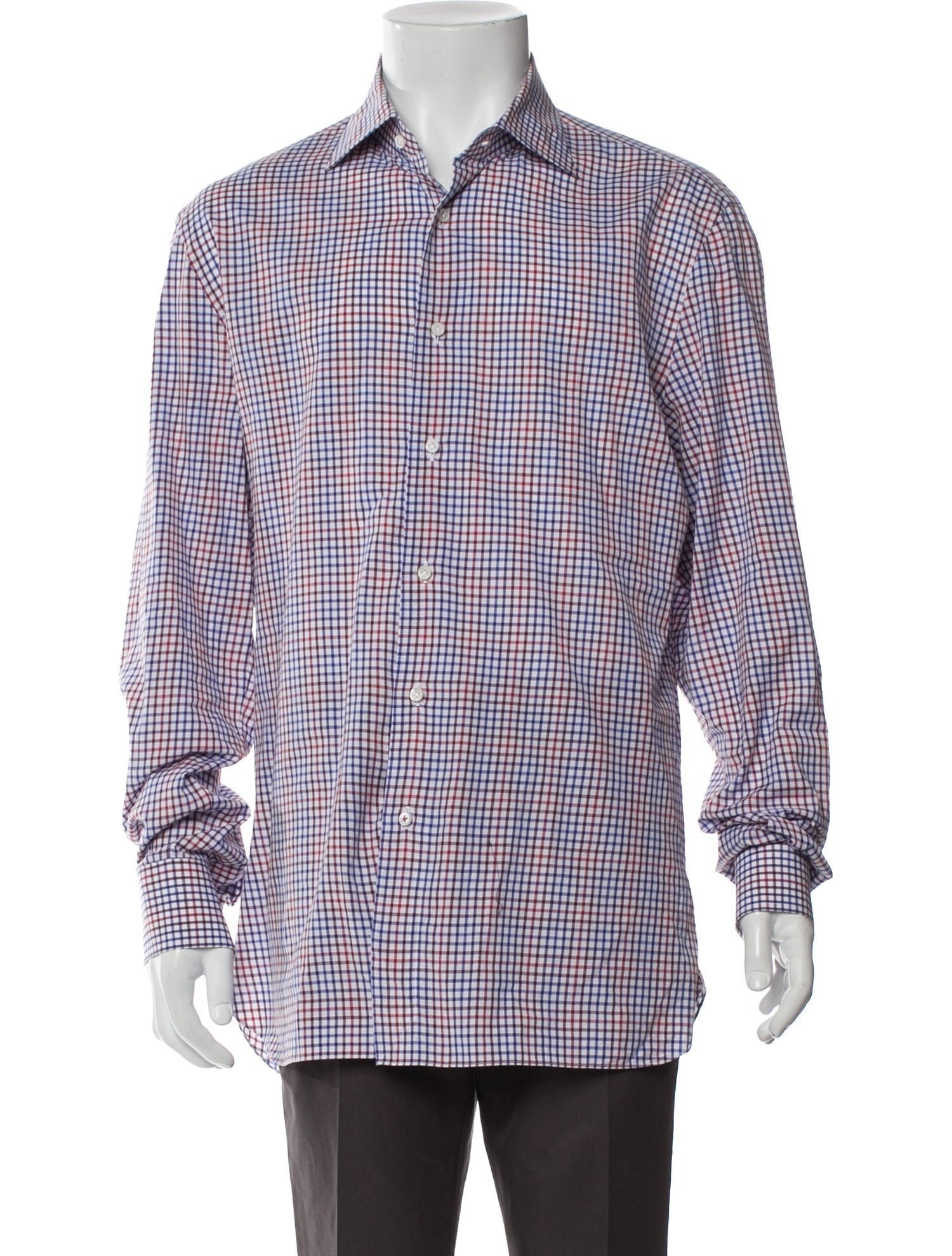 Isaia Plaid Print Long Sleeve Shirt