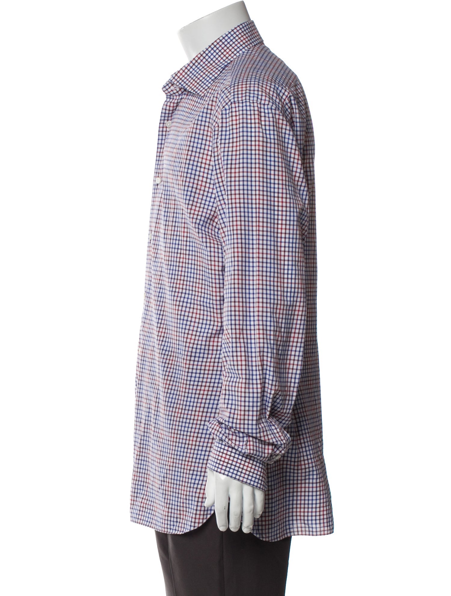 Isaia Plaid Print Long Sleeve Shirt