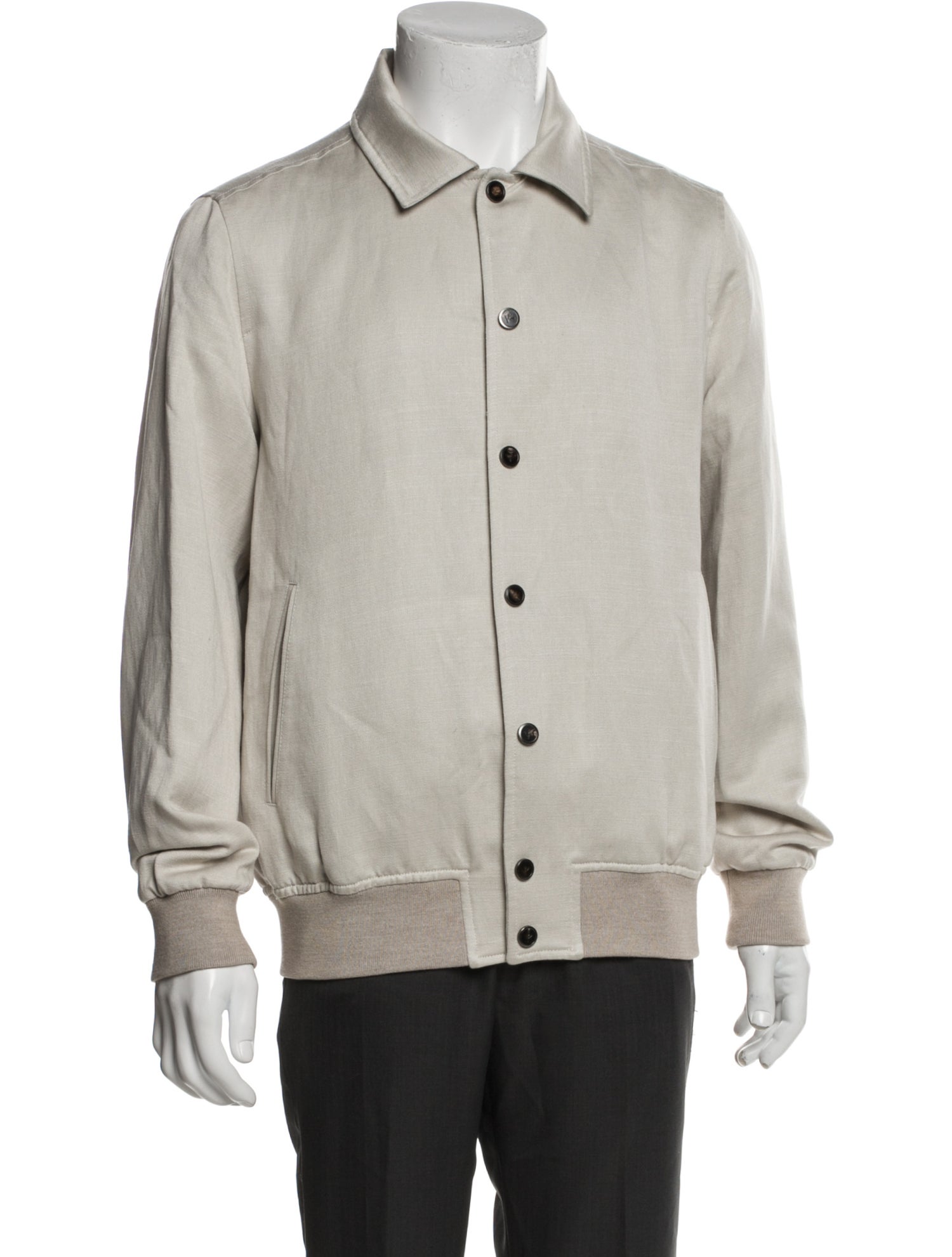 Isaia Linen Bomber Jacket