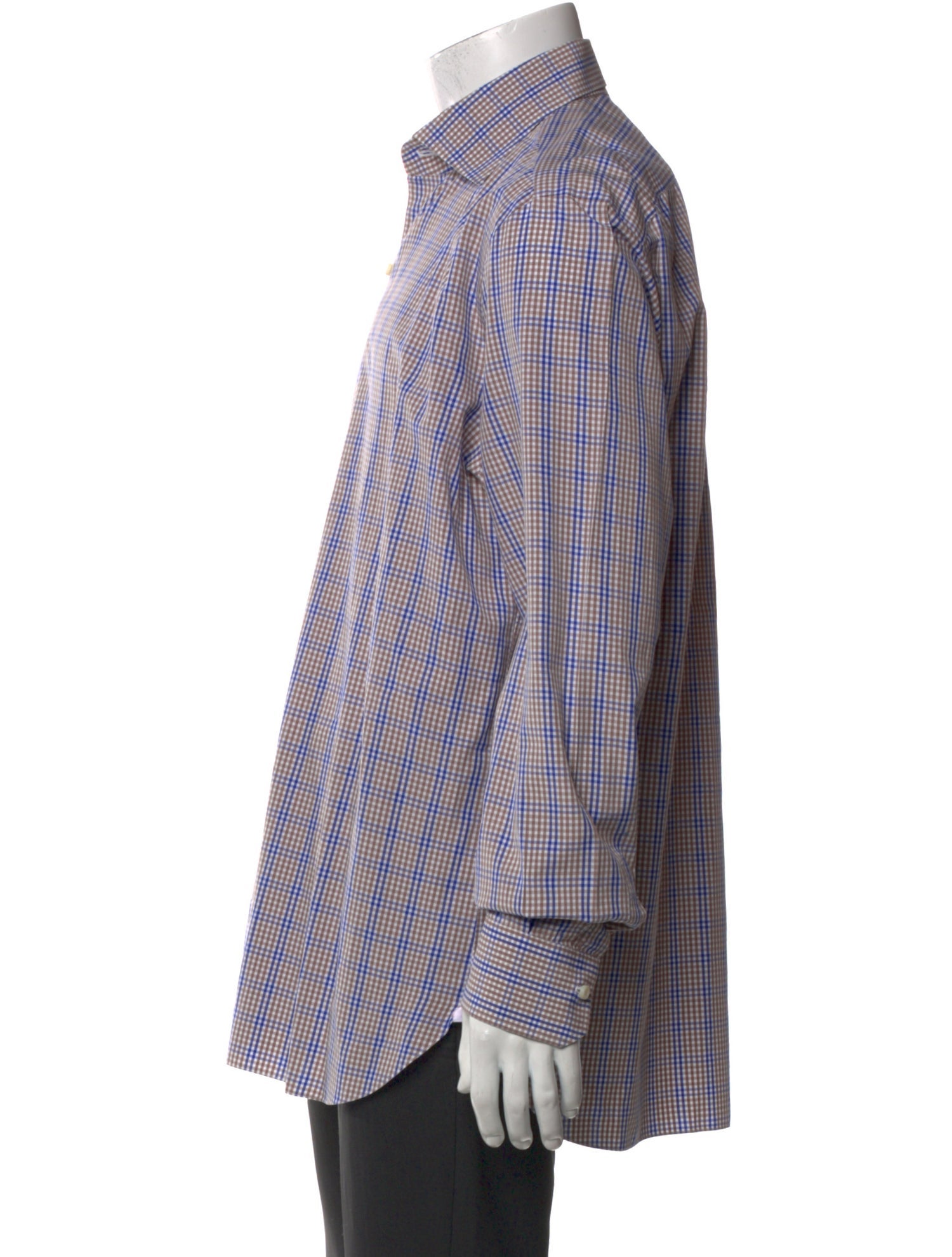 Isaia Plaid Print Long Sleeve Shirt