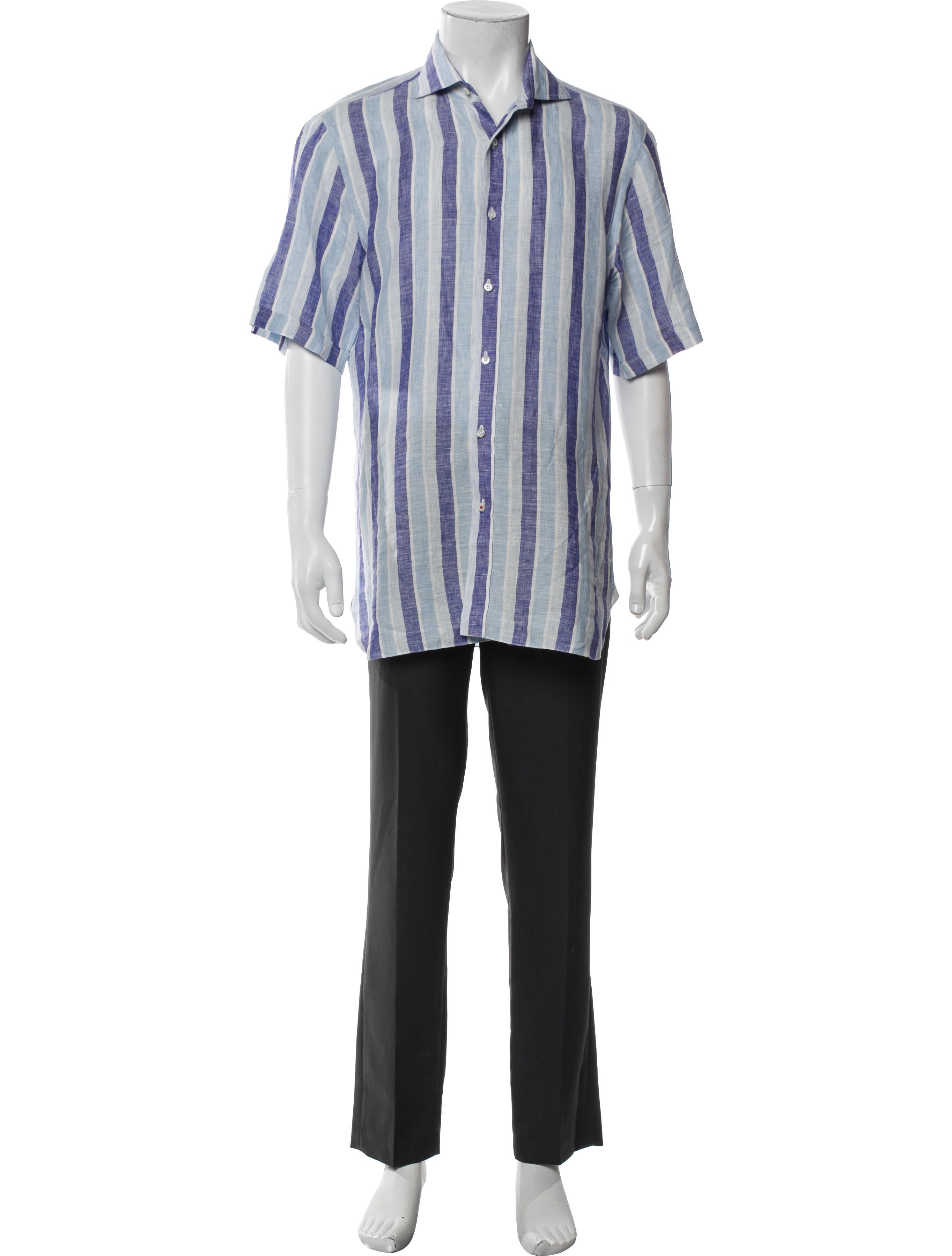 Isaia Linen Striped Shirt