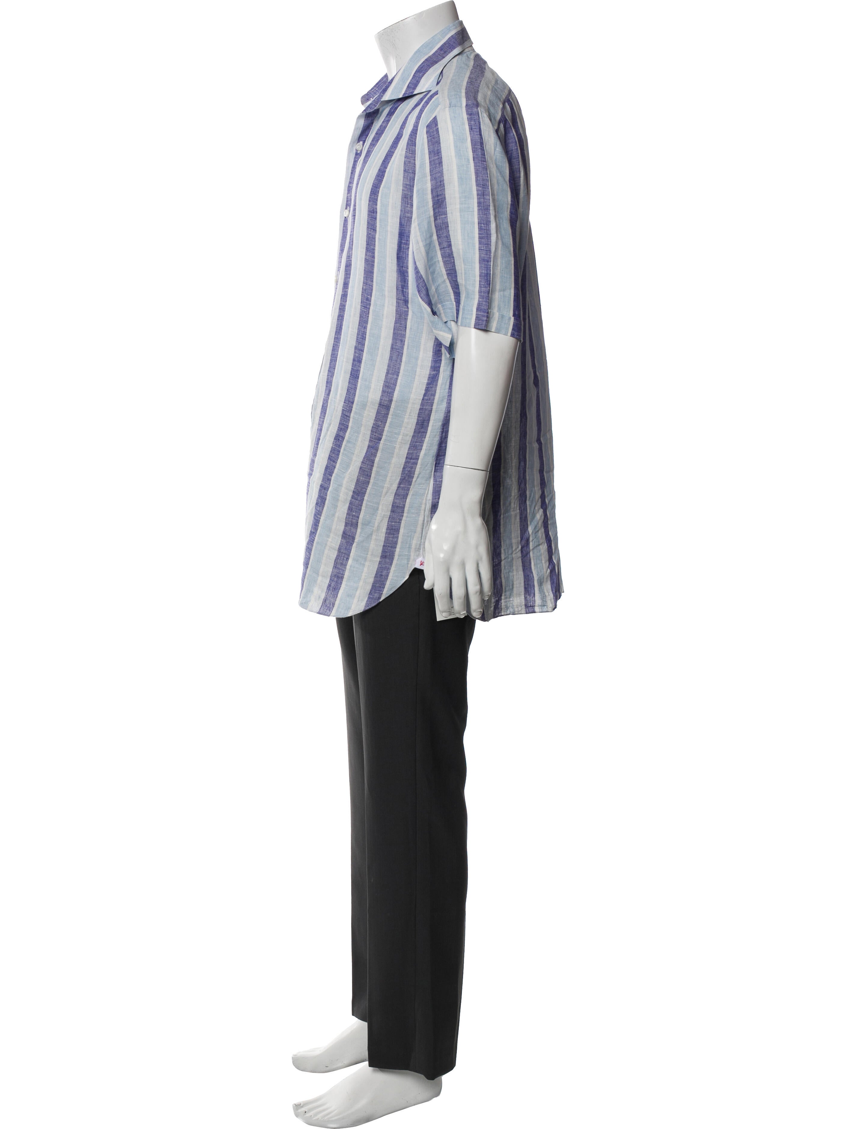 Isaia Linen Striped Shirt