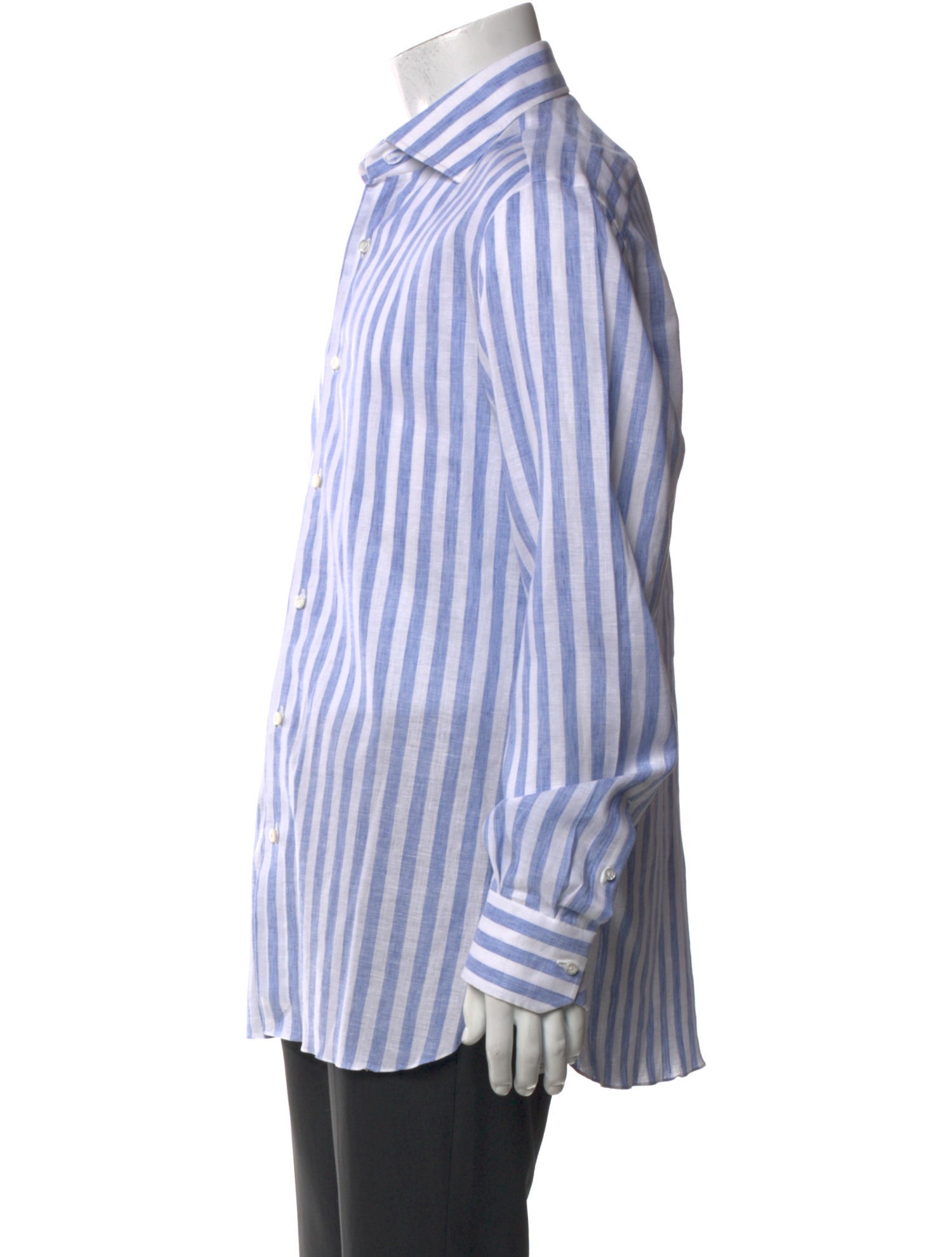 Isaia Linen Striped Shirt