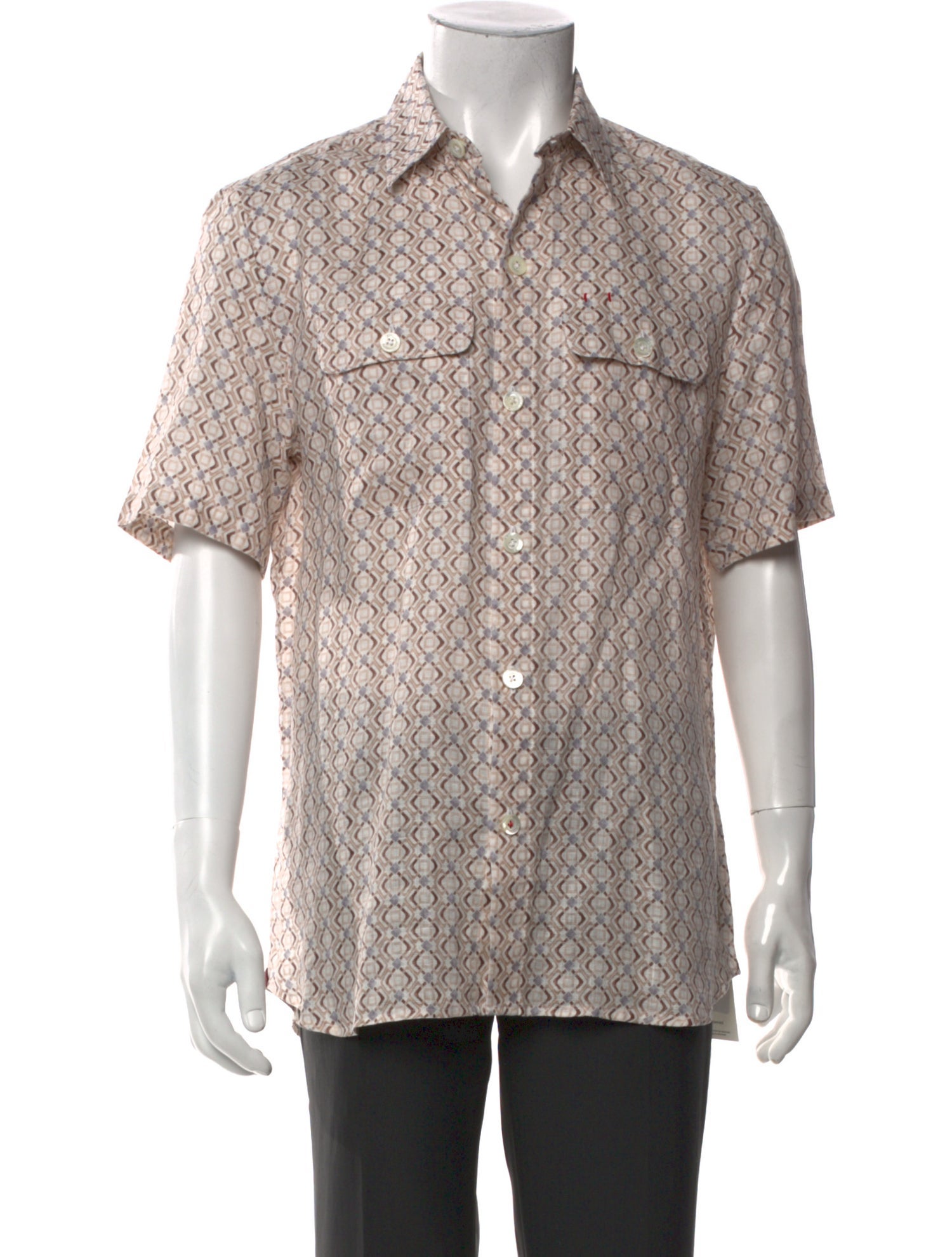 Isaia Linen Printed Shirt