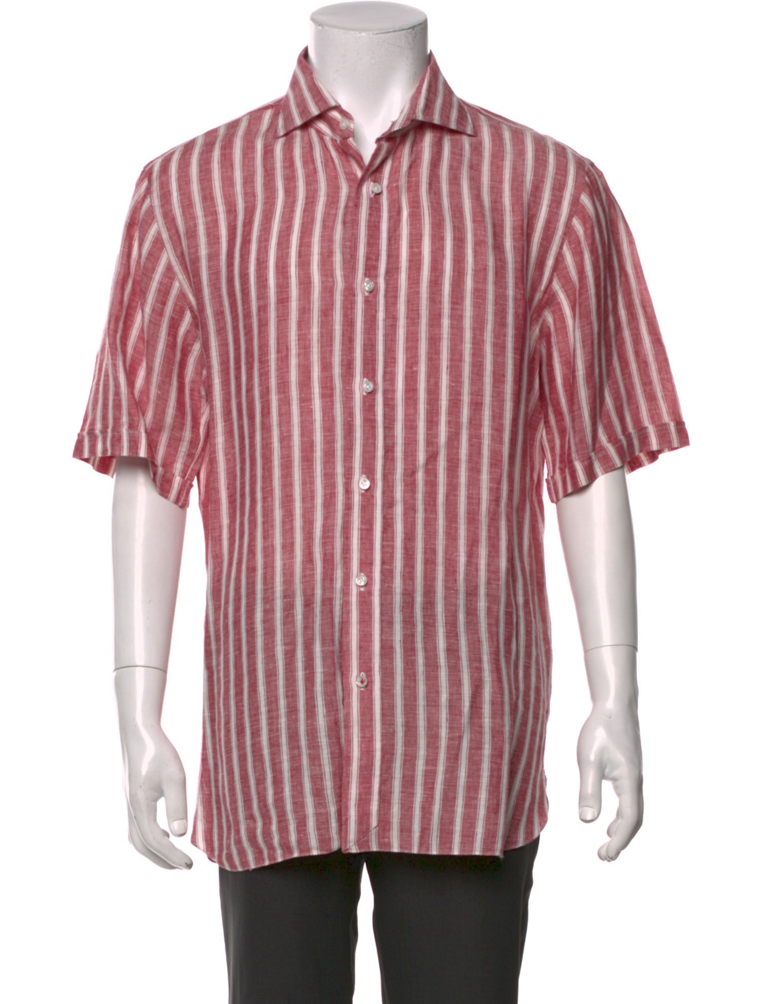 Isaia Linen Striped Shirt
