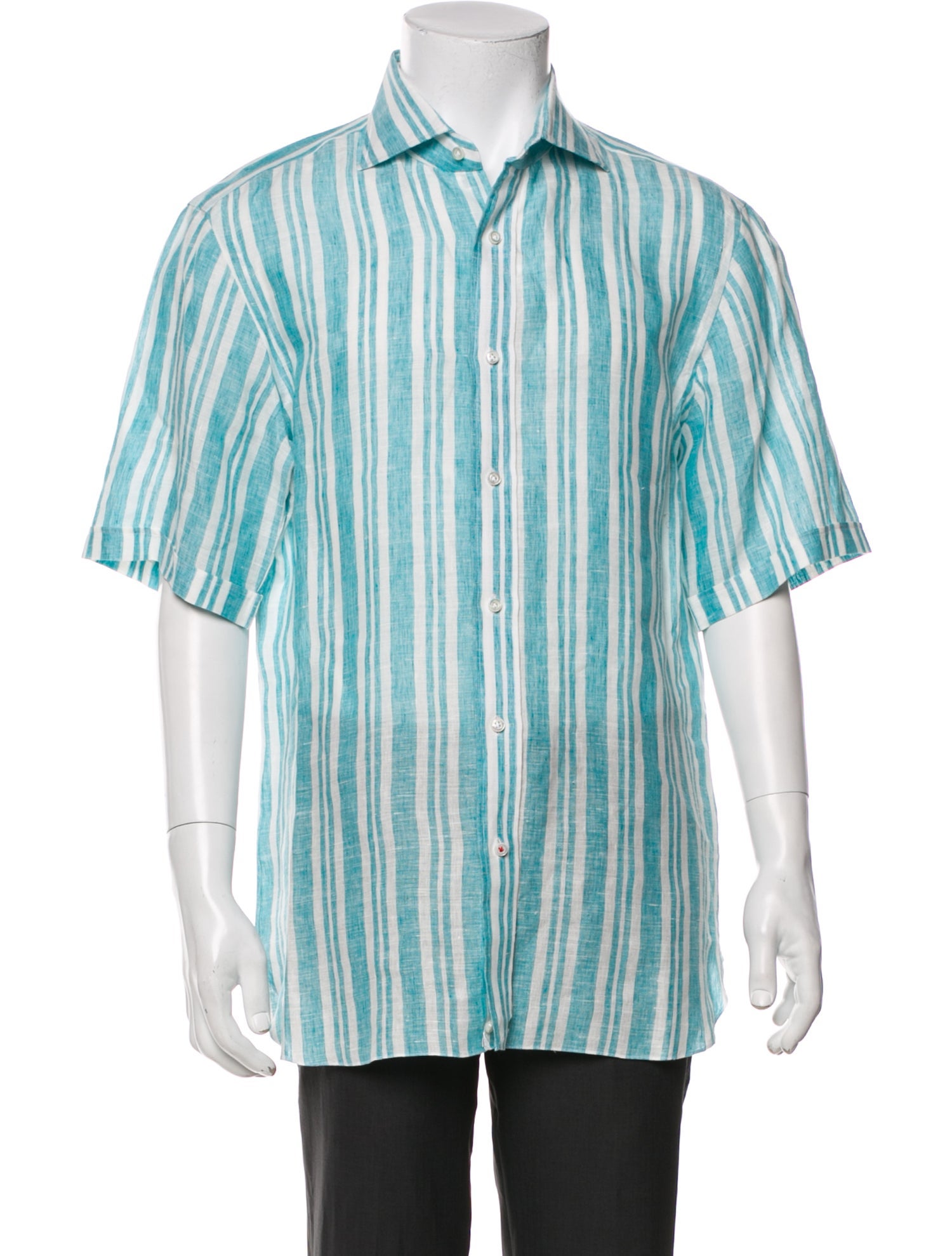 Isaia Linen Striped Shirt