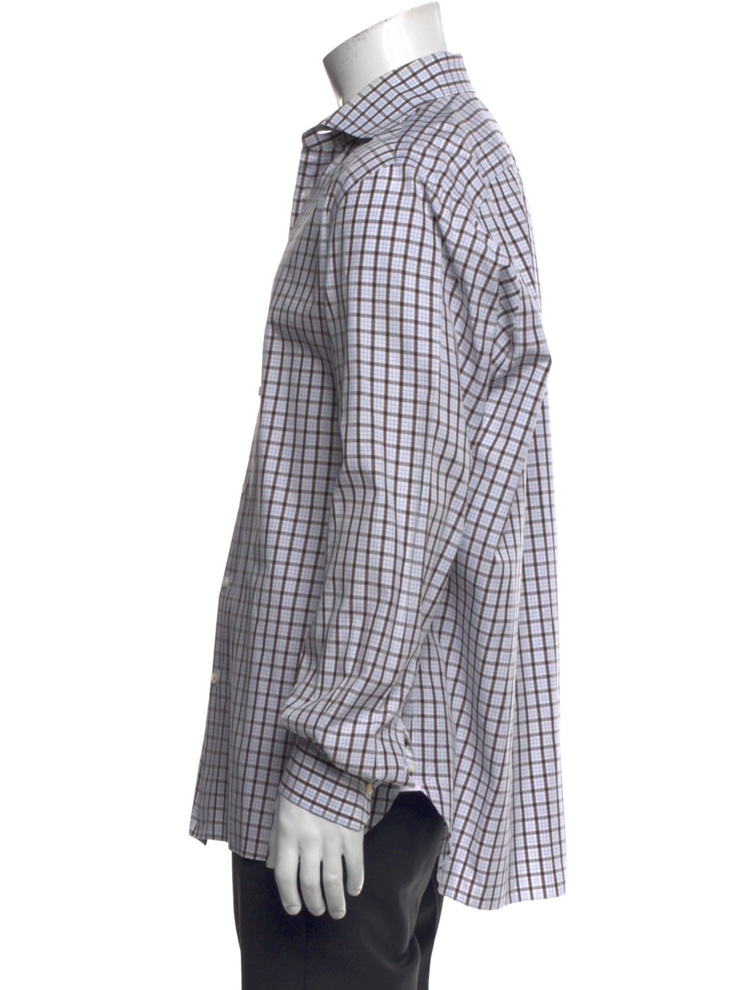 Isaia Plaid Print Long Sleeve Shirt