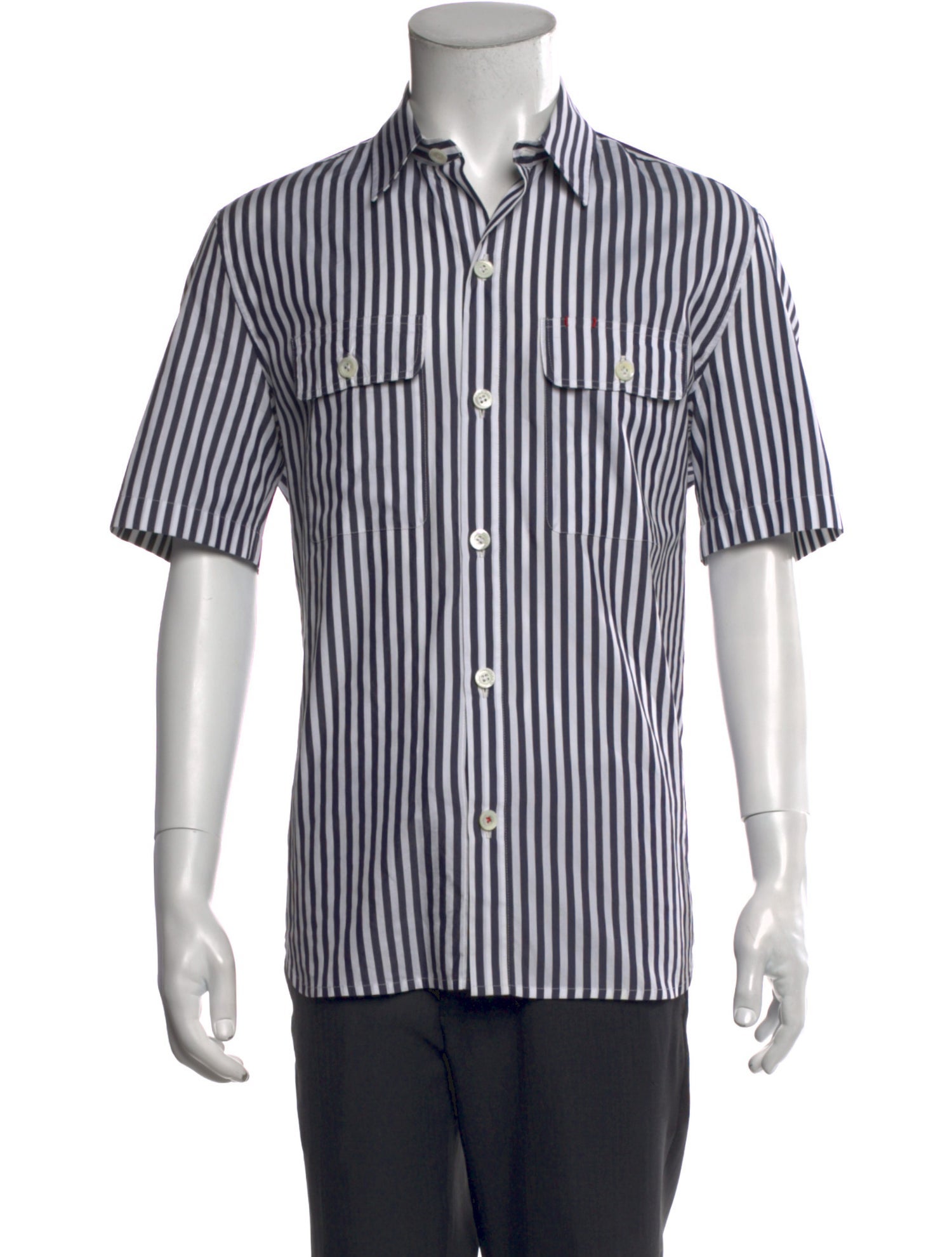 Isaia Striped Short Sleeve Shirt