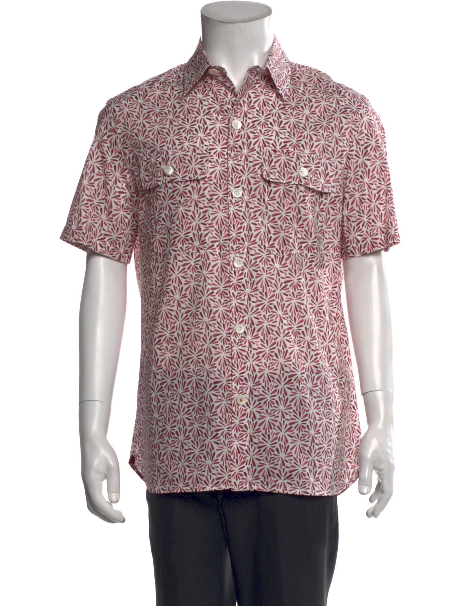 Isaia Printed Short Sleeve Shirt
