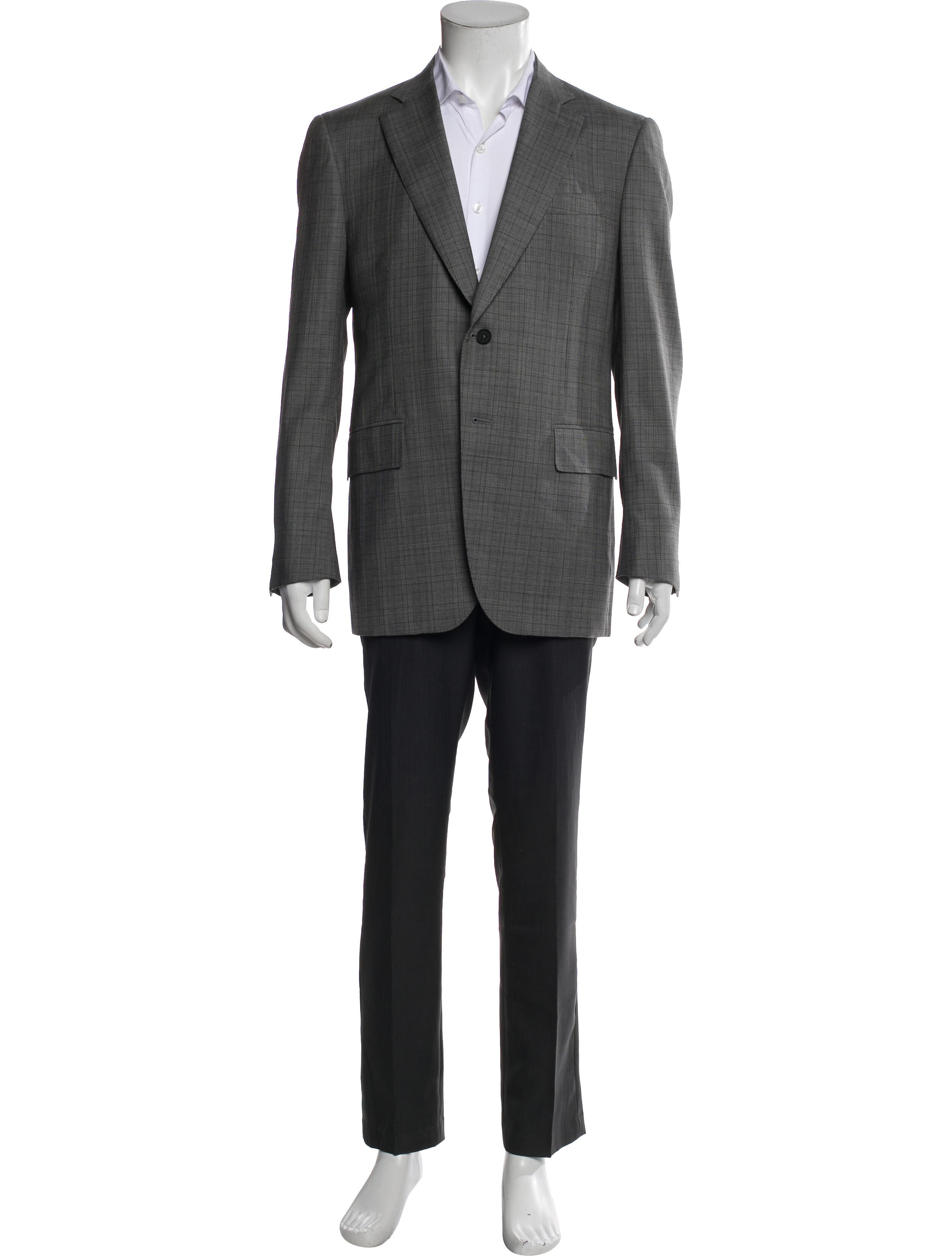 Isaia Wool Plaid Print Overcoat