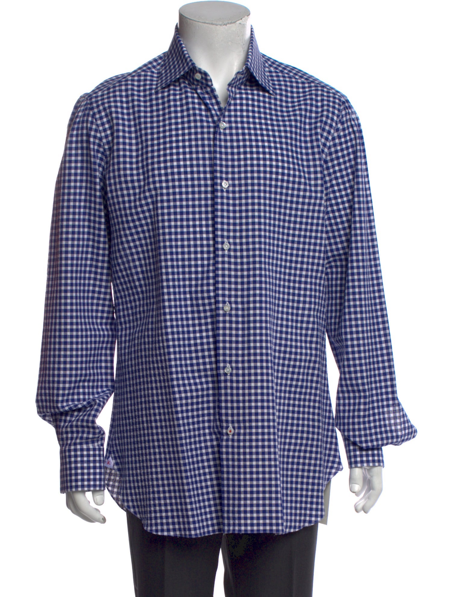 Isaia Plaid Print Long Sleeve Dress Shirt