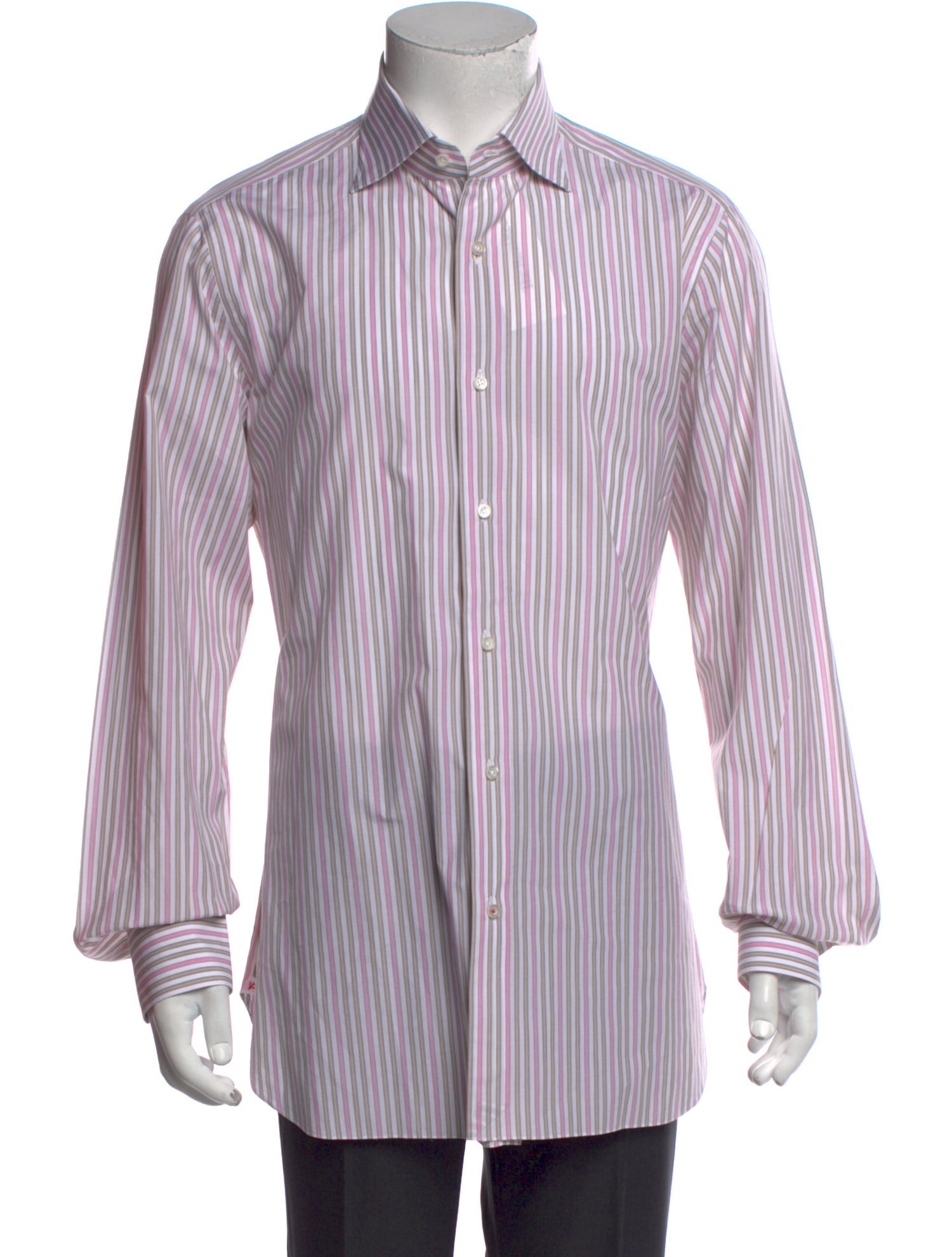 Isaia Striped Long Sleeve Dress Shirt