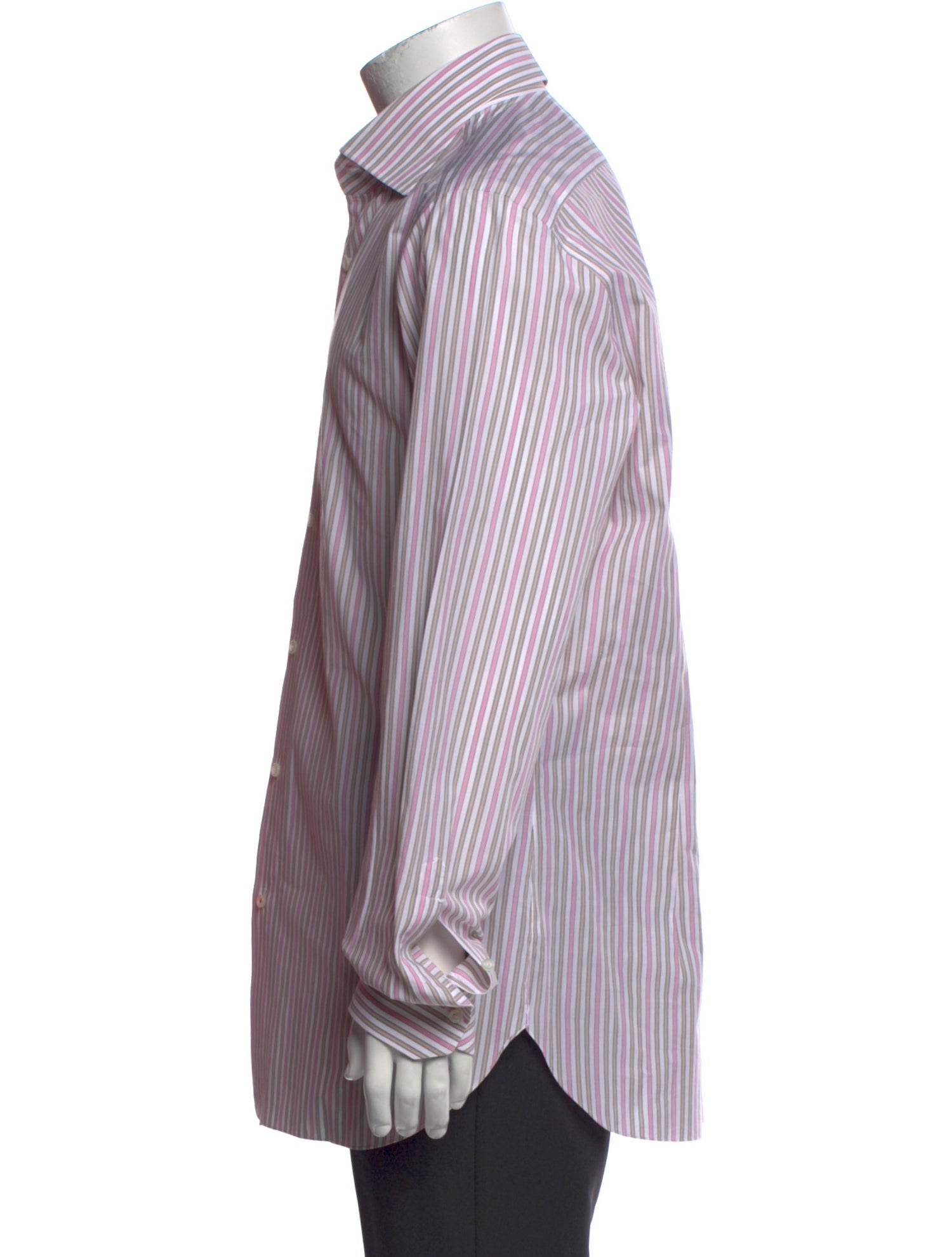 Isaia Striped Long Sleeve Dress Shirt