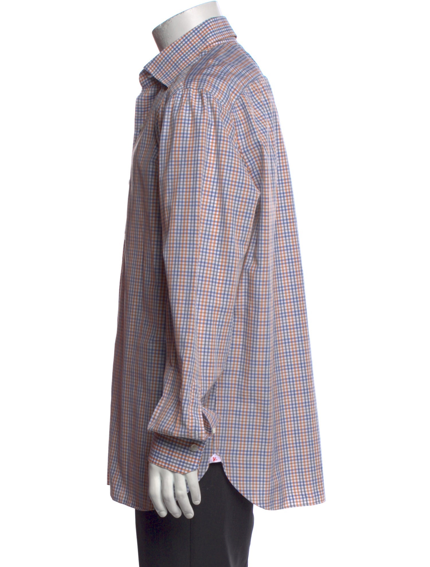 Isaia Plaid Print Long Sleeve Dress Shirt