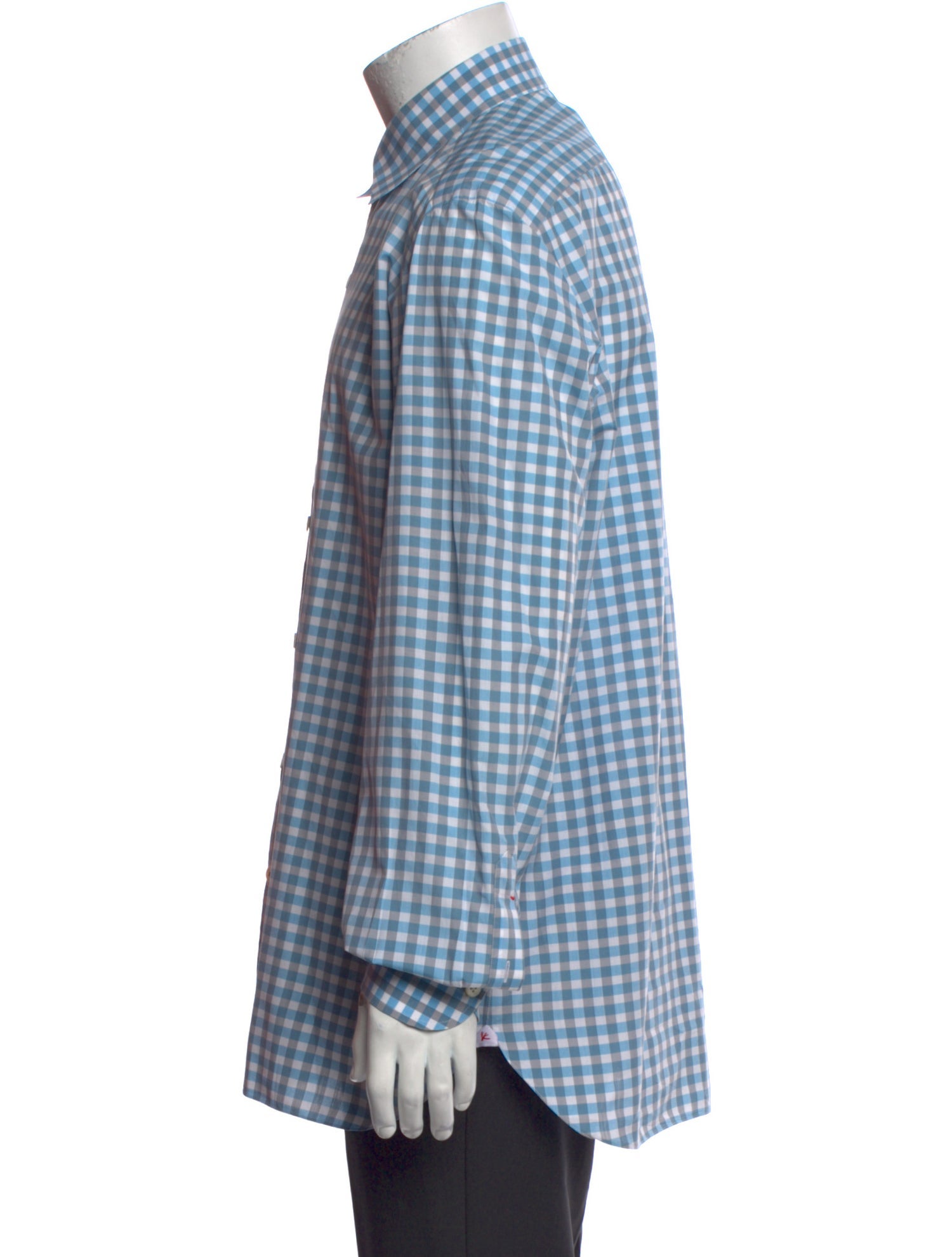 Isaia Plaid Print Long Sleeve Dress Shirt