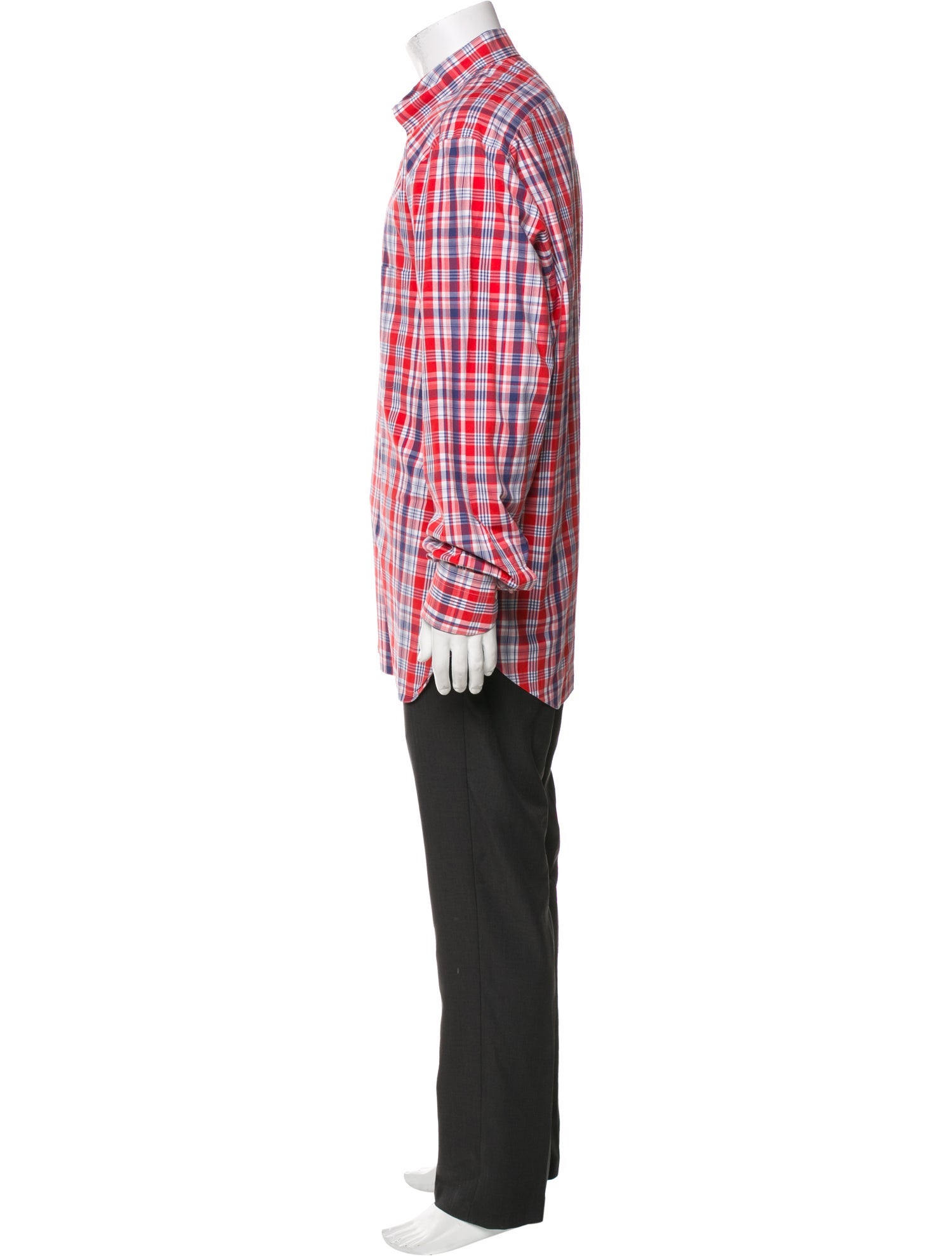 Isaia Plaid Print Long Sleeve Shirt