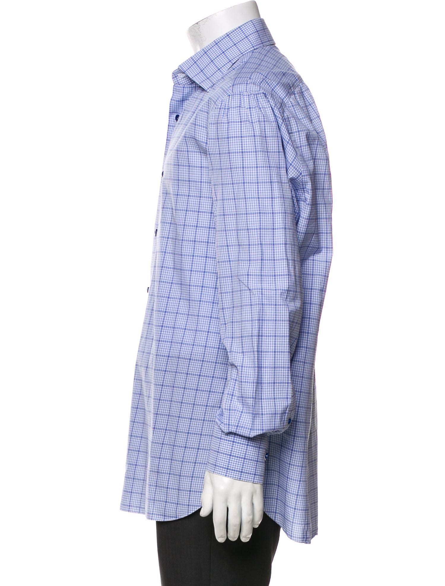 Isaia Plaid Print Long Sleeve Dress Shirt