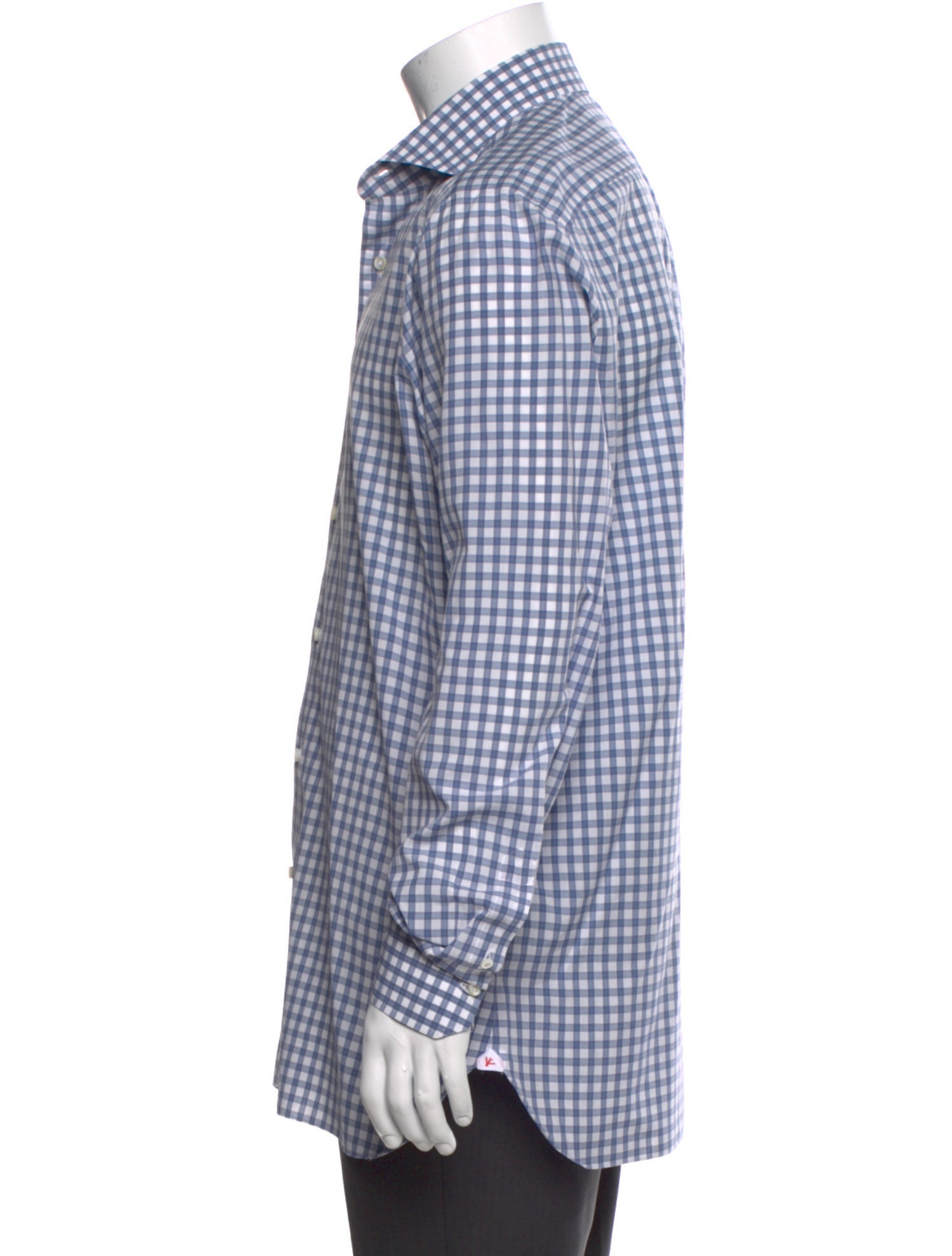 Isaia Plaid Print Long Sleeve Dress Shirt