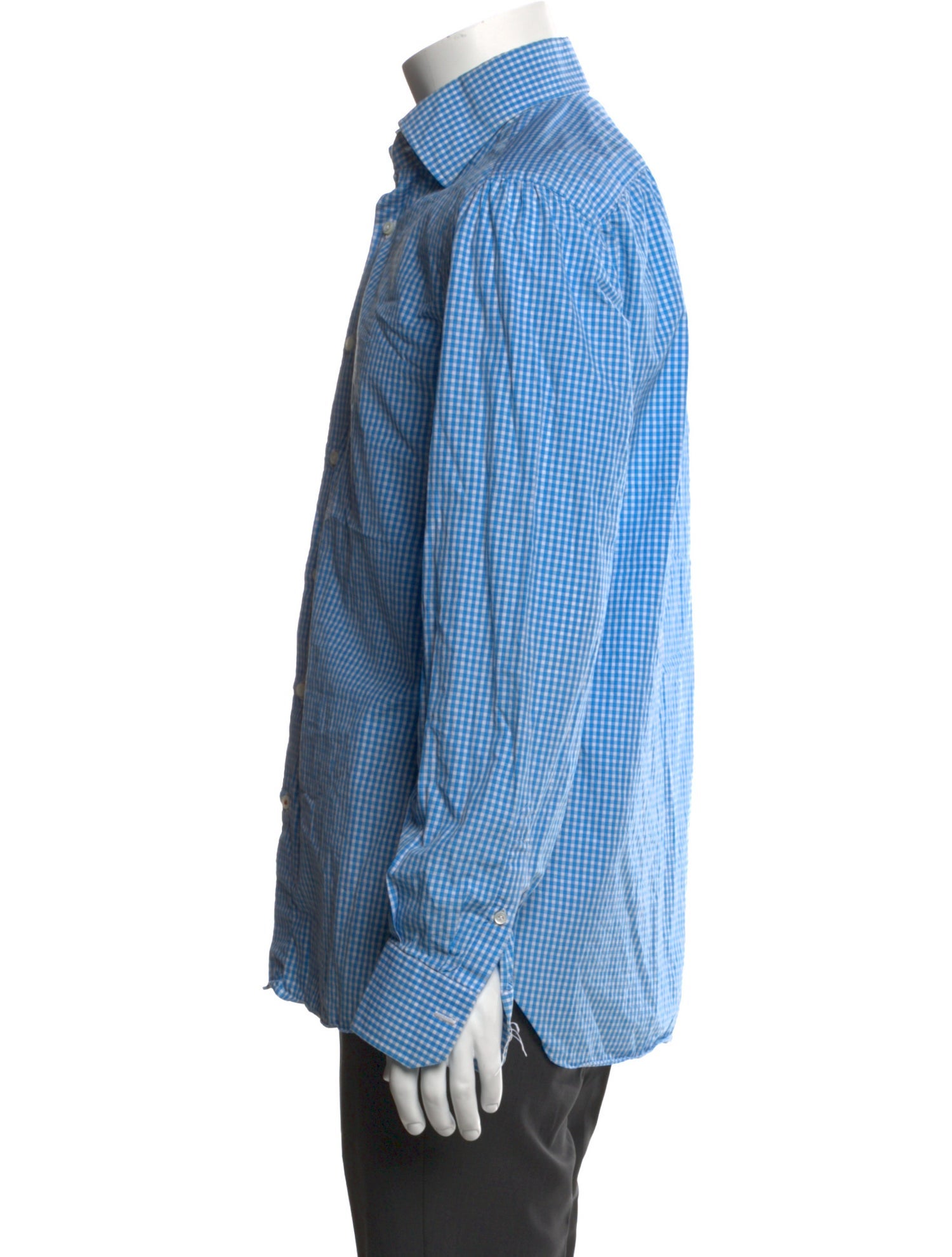 Isaia Plaid Print Long Sleeve Dress Shirt