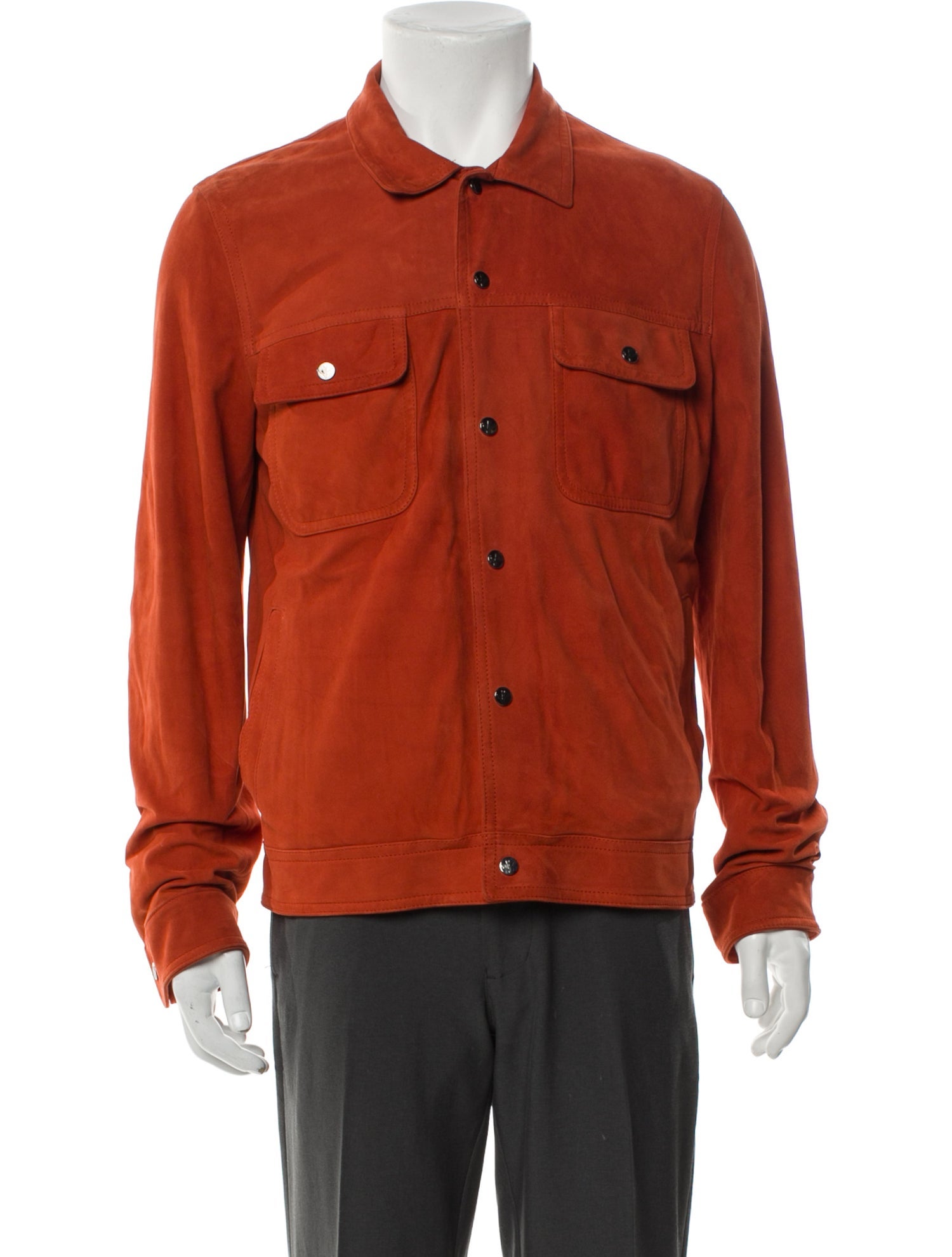 Isaia Lamb Leather Utility Jacket