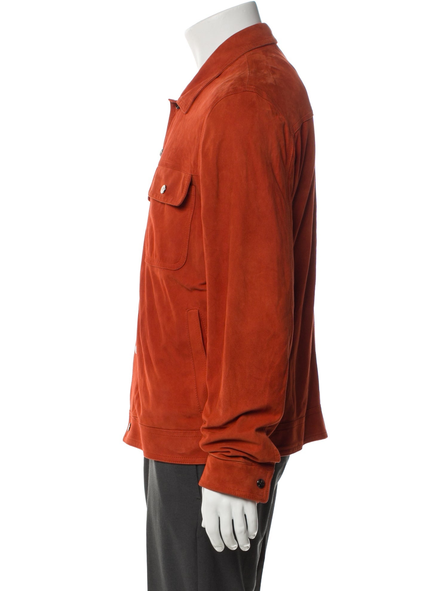 Isaia Lamb Leather Utility Jacket