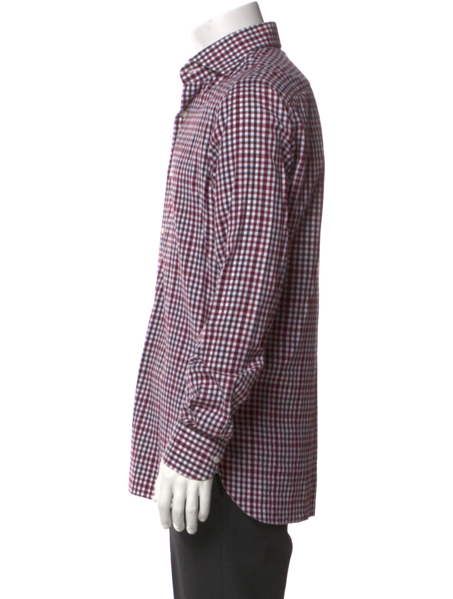Isaia Plaid Print Long Sleeve Dress Shirt