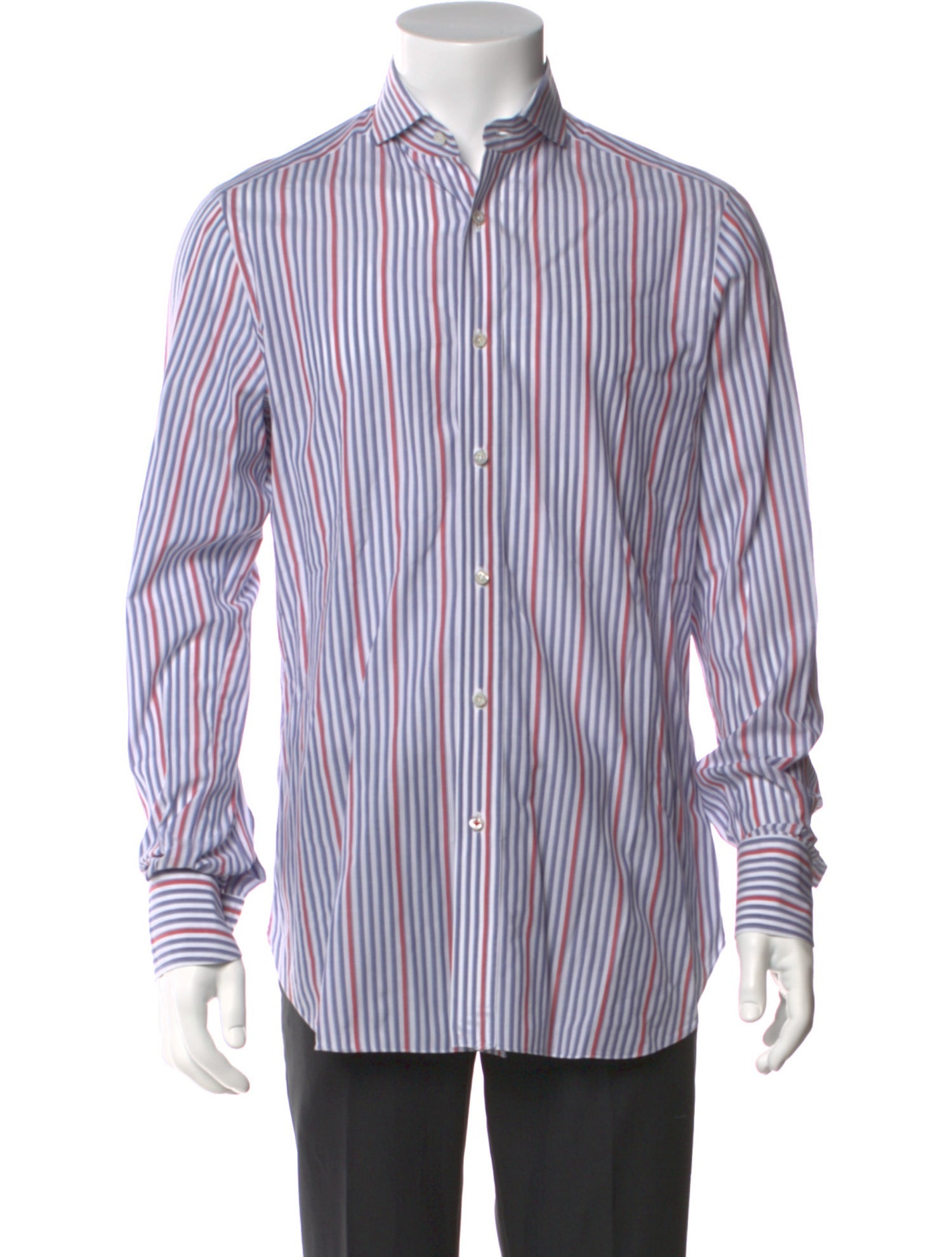 Isaia Striped Long Sleeve Dress Shirt