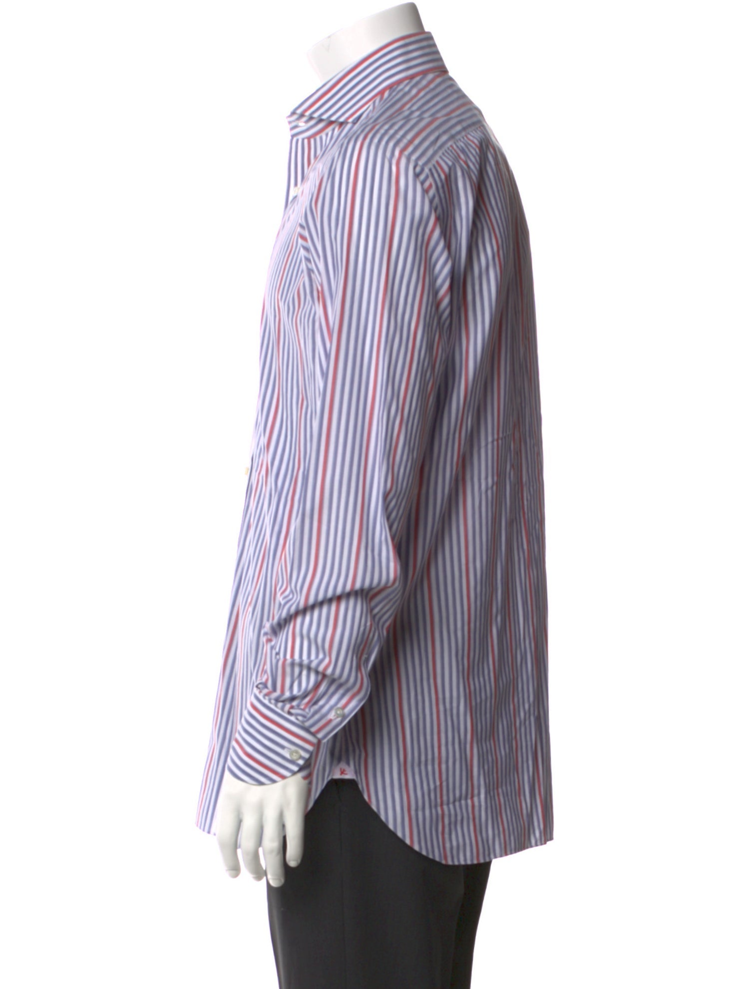 Isaia Striped Long Sleeve Dress Shirt