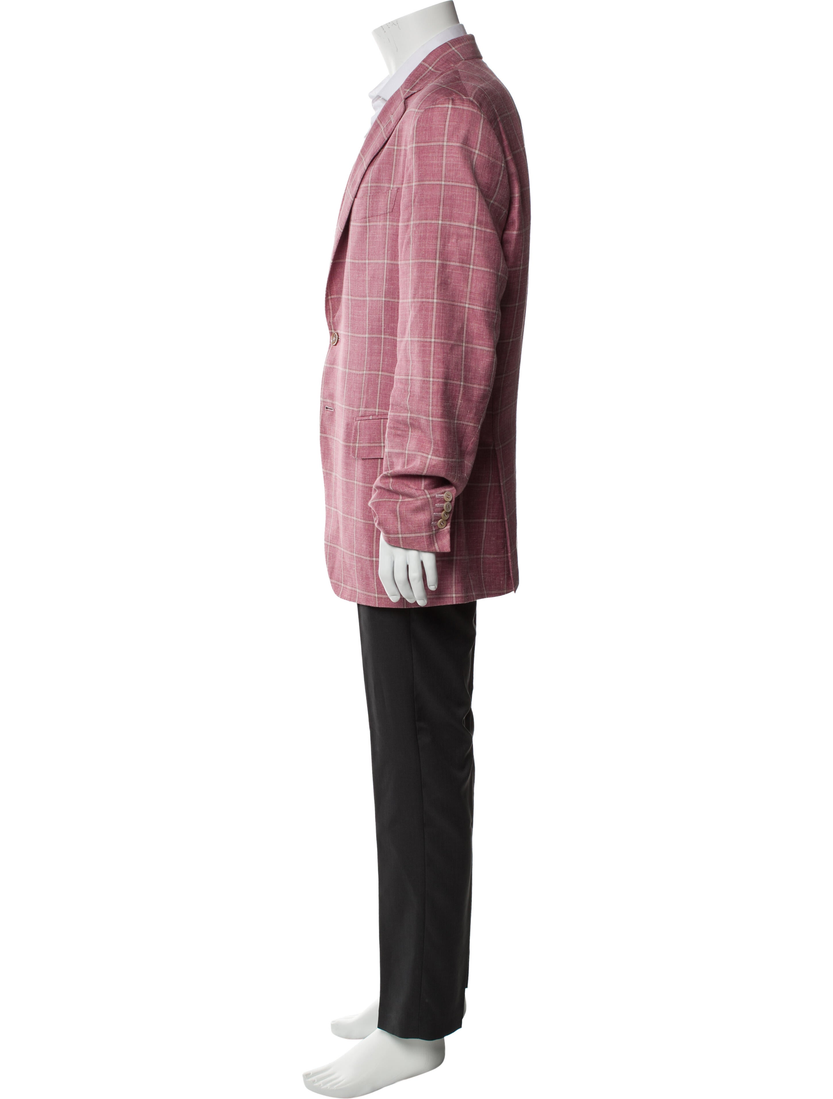 Isaia Wool Plaid Print Sport Coat