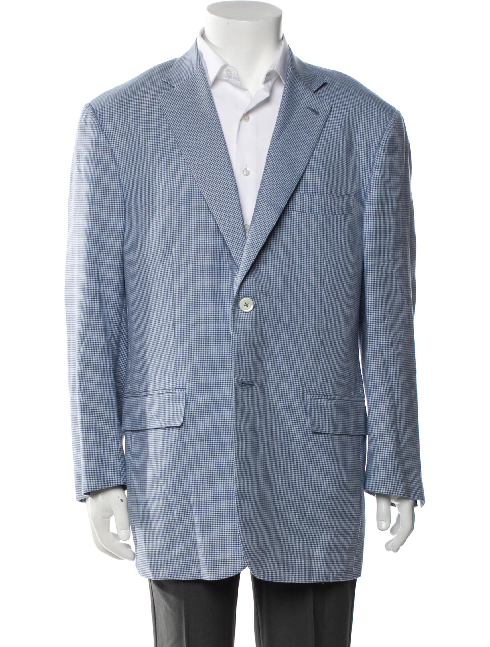 Isaia Houndstooth Print Blazer