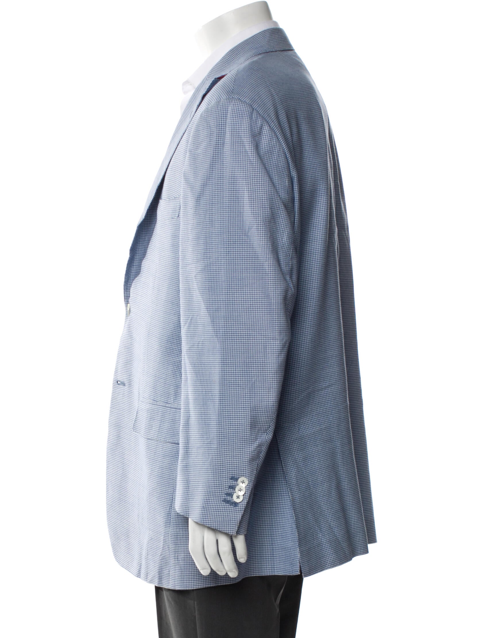 Isaia Houndstooth Print Blazer