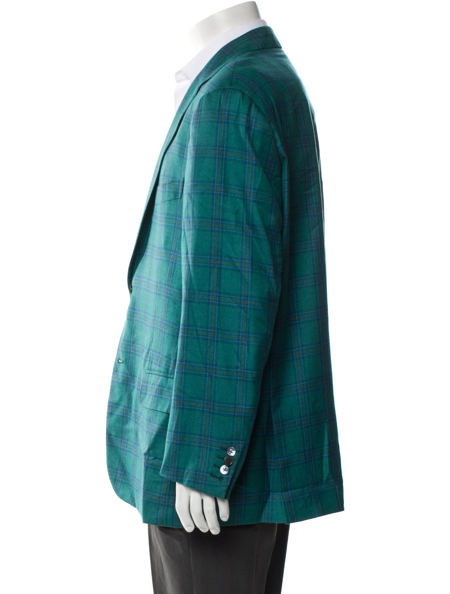 Isaia Cashmere Plaid Print Blazer
