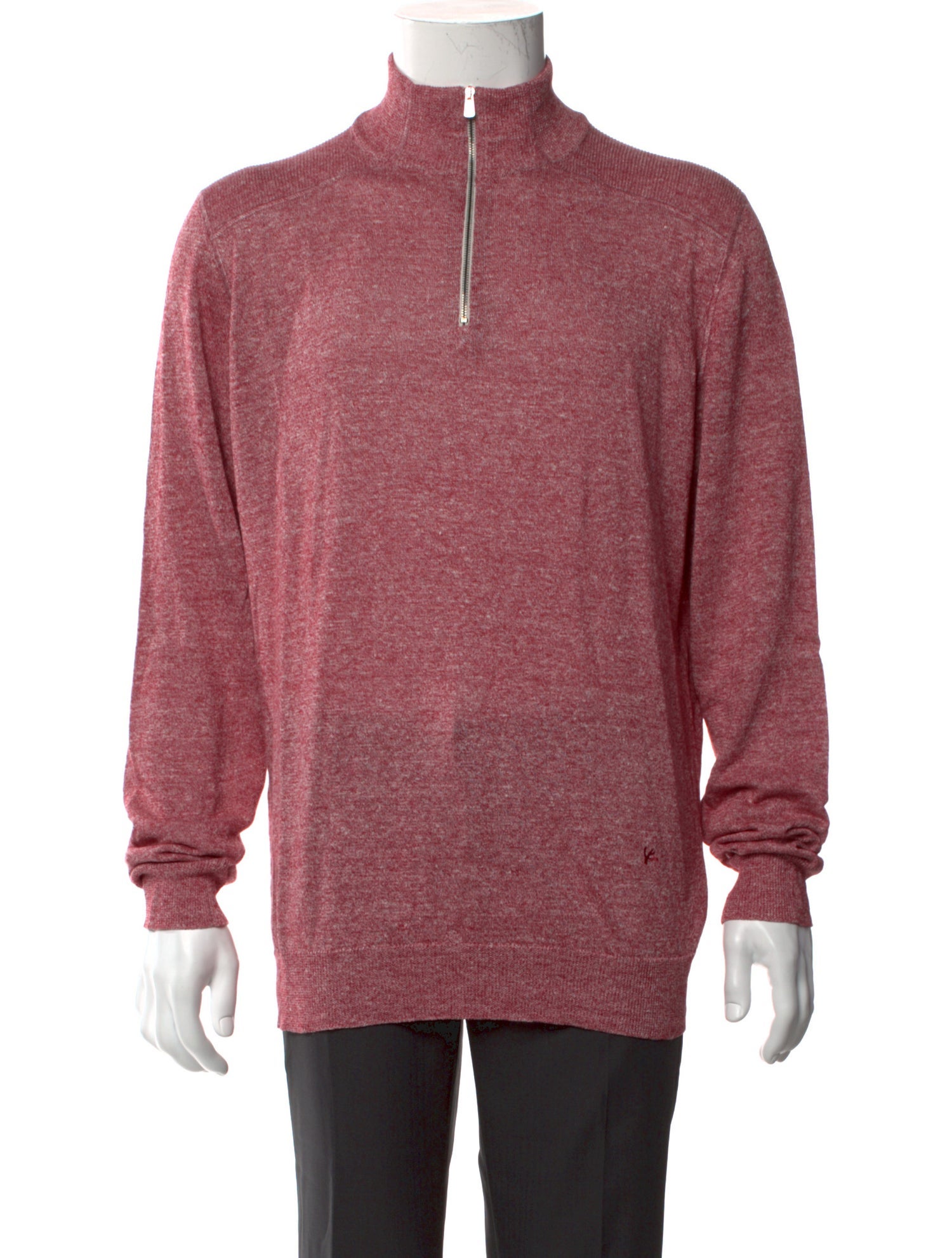 Isaia Linen Turtleneck Polo Shirt