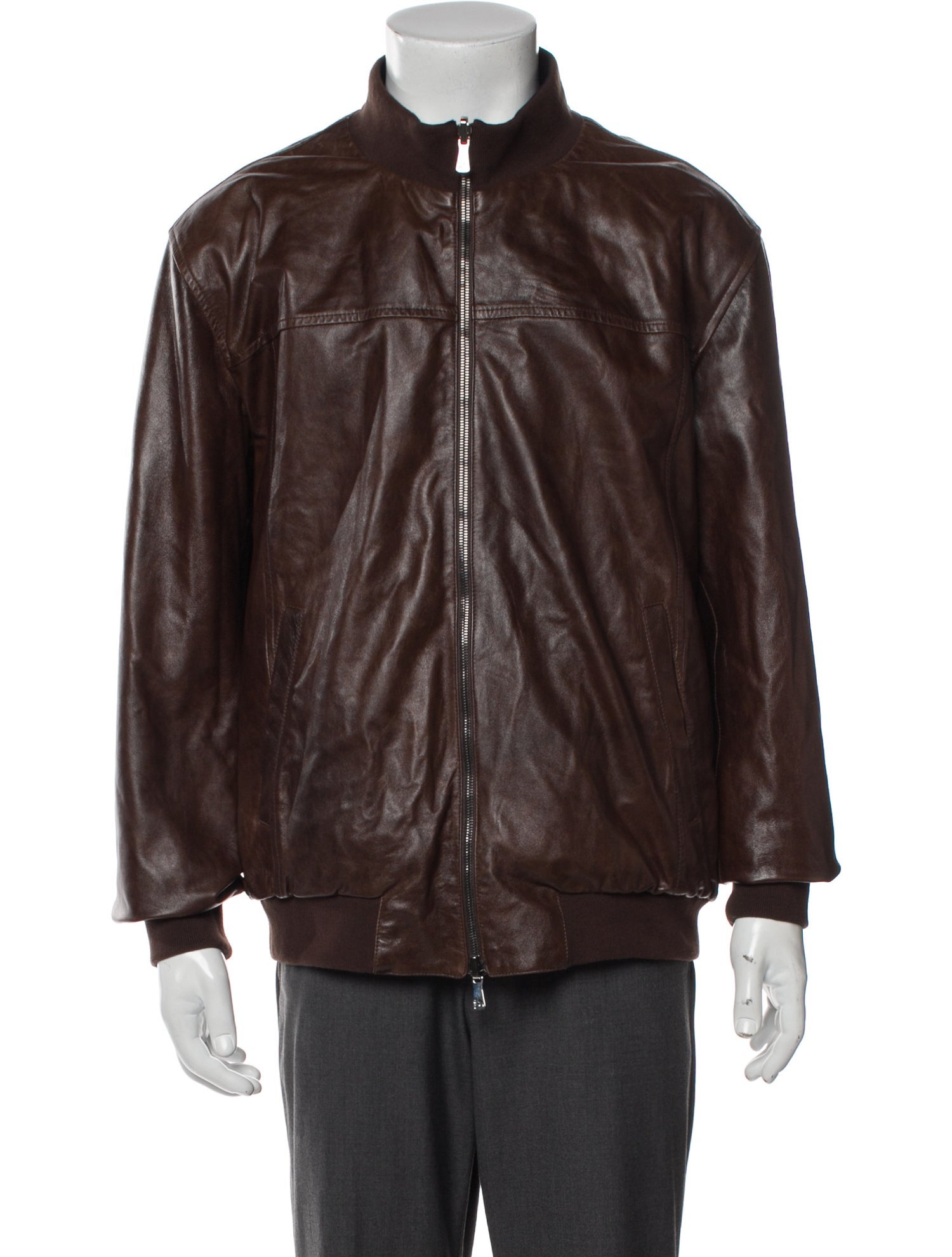 Isaia Lamb Leather Jacket