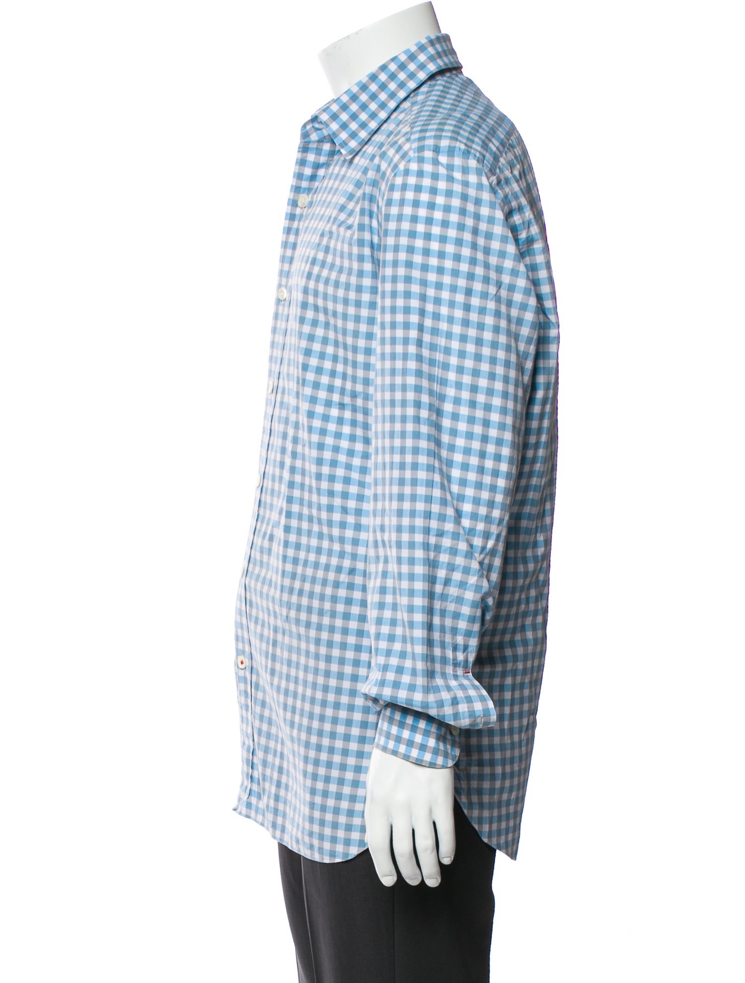 Isaia Plaid Print Long Sleeve Dress Shirt