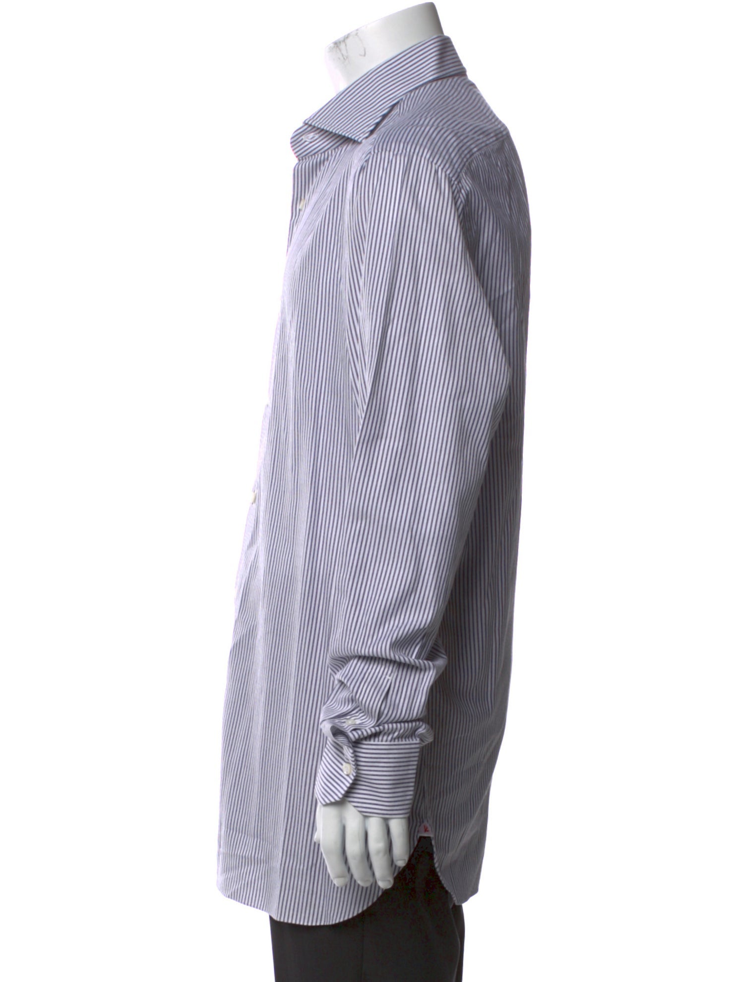 Isaia Striped Long Sleeve Dress Shirt