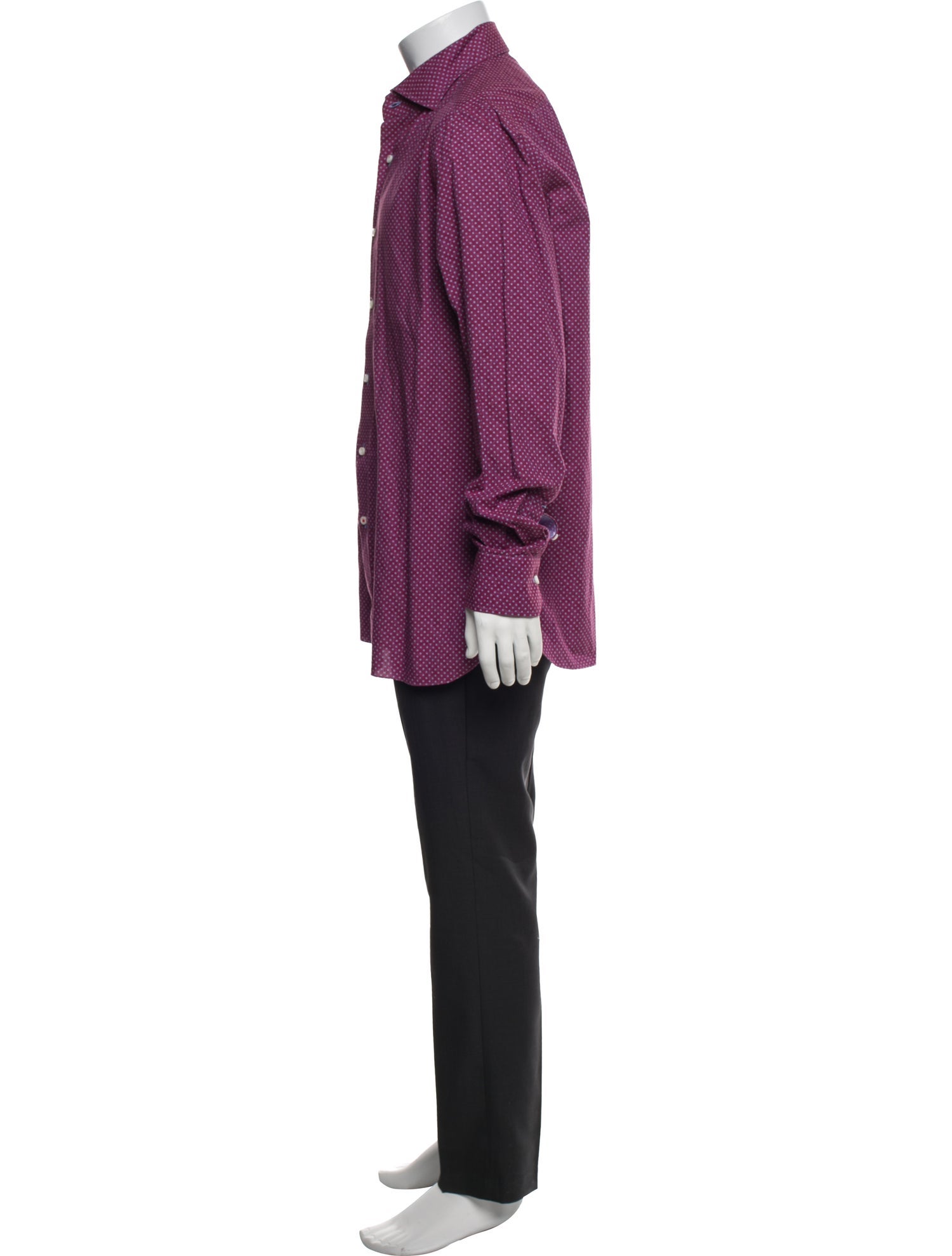 Isaia Polka Dot Print Long Sleeve Dress Shirt