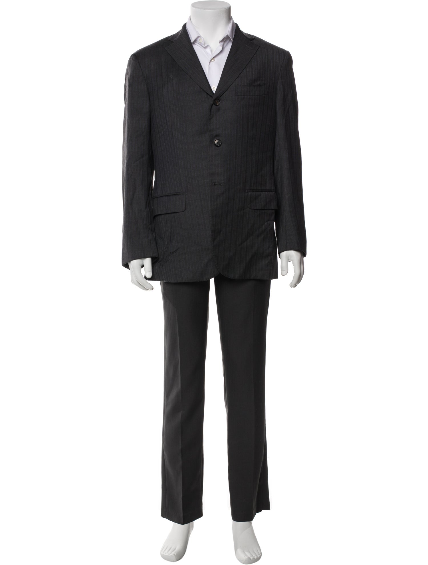 Isaia Wool Striped Two-Piece Blazer