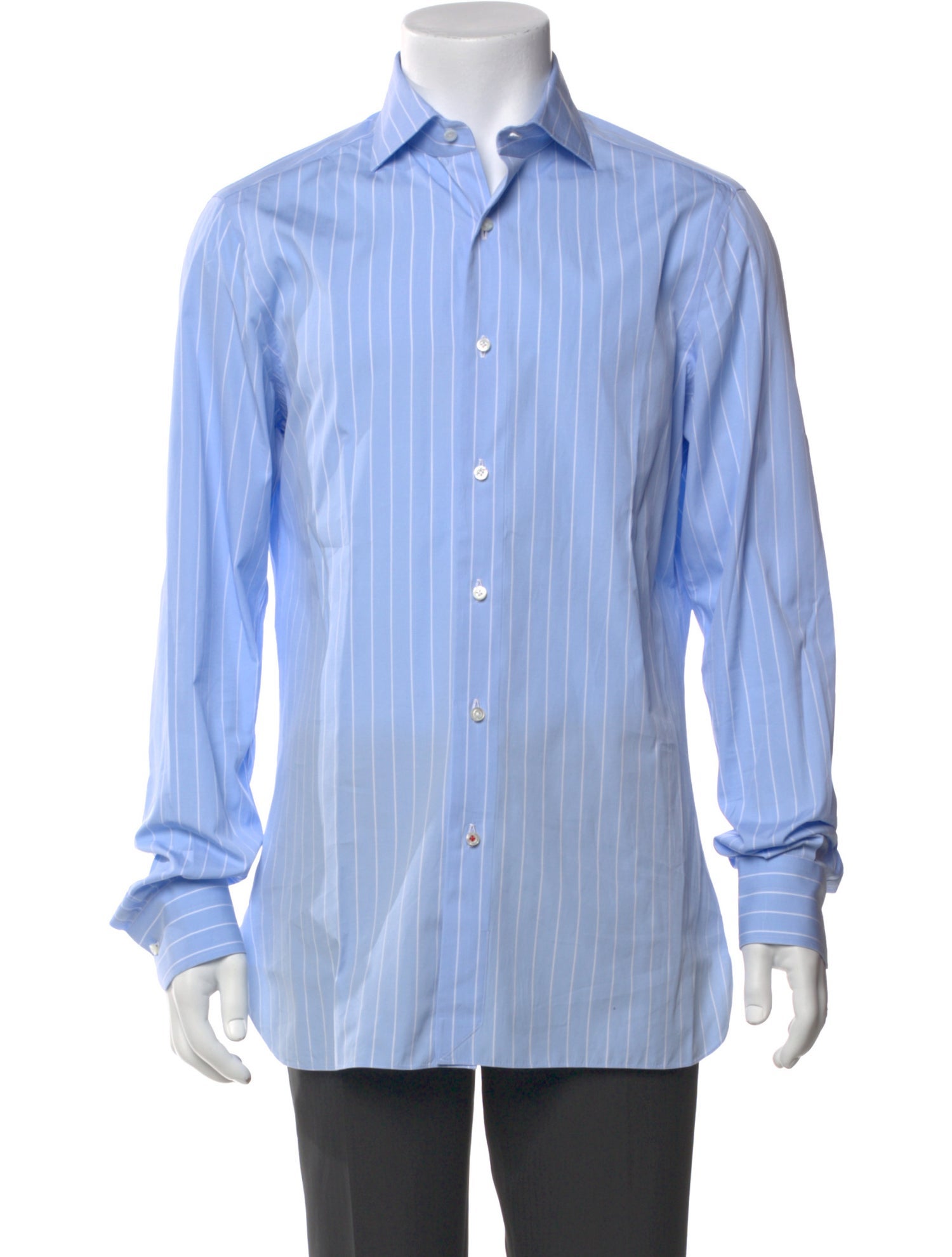 Isaia Striped Long Sleeve Dress Shirt