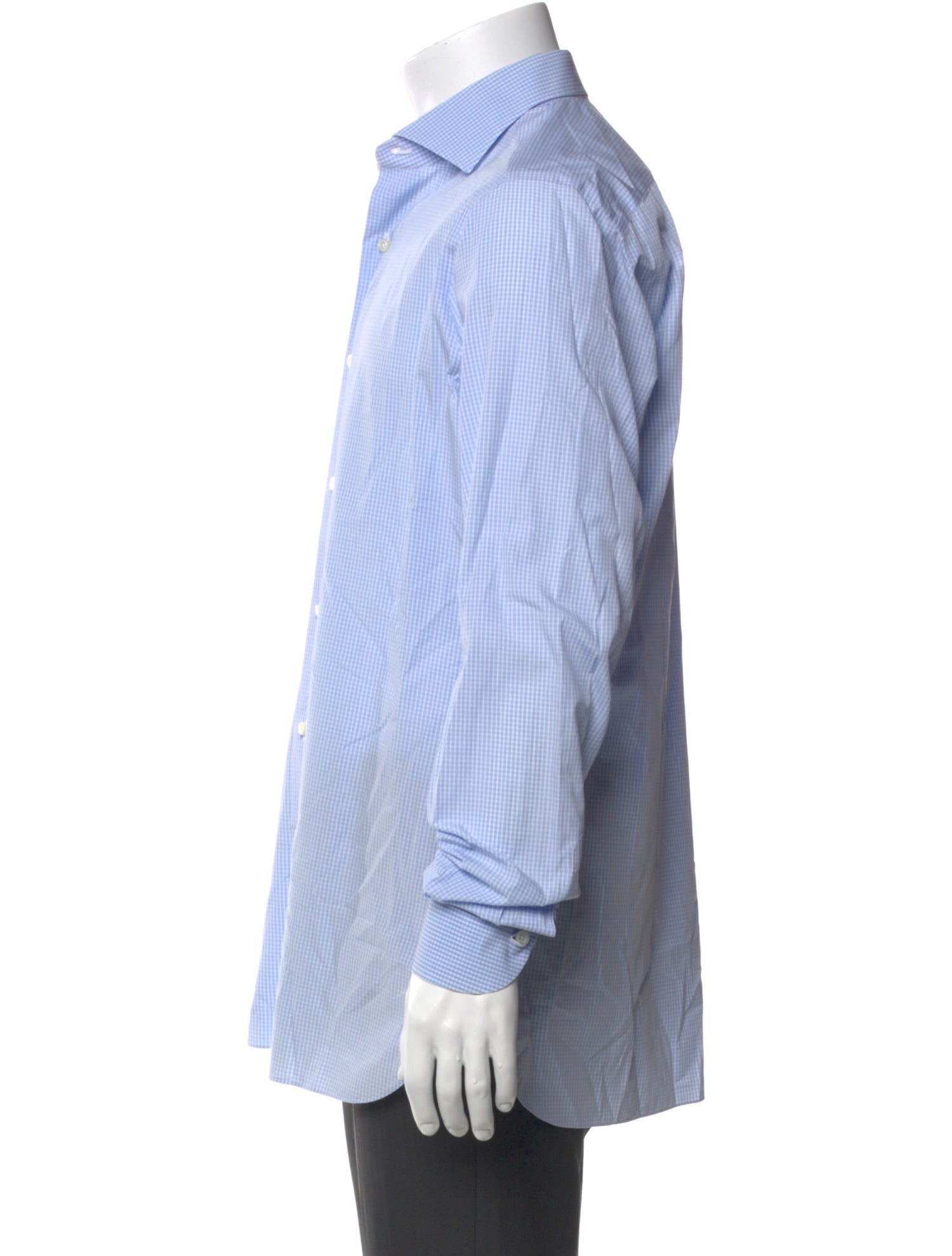 Isaia Plaid Print Long Sleeve Dress Shirt