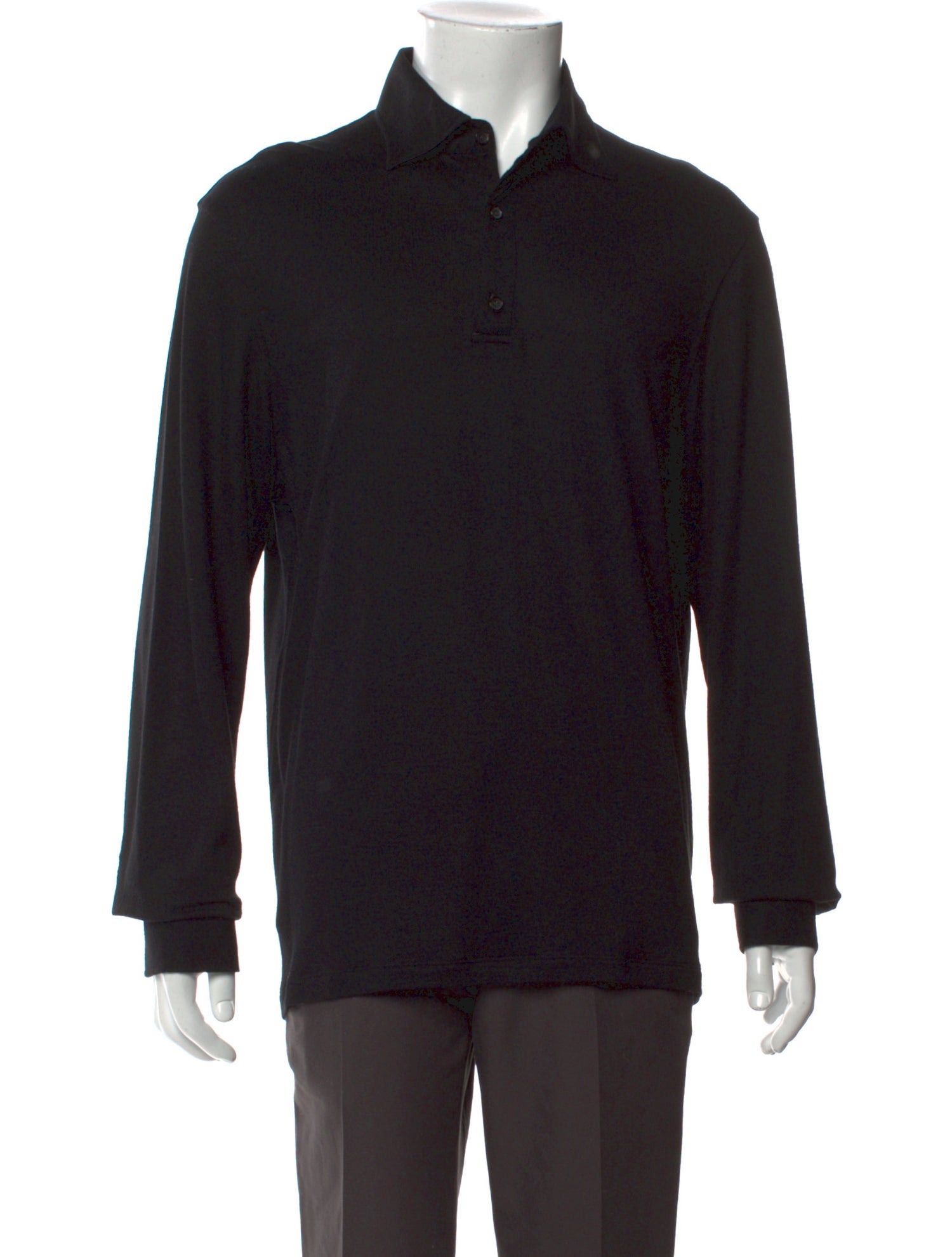 Isaia Wool V-Neck Polo Shirt