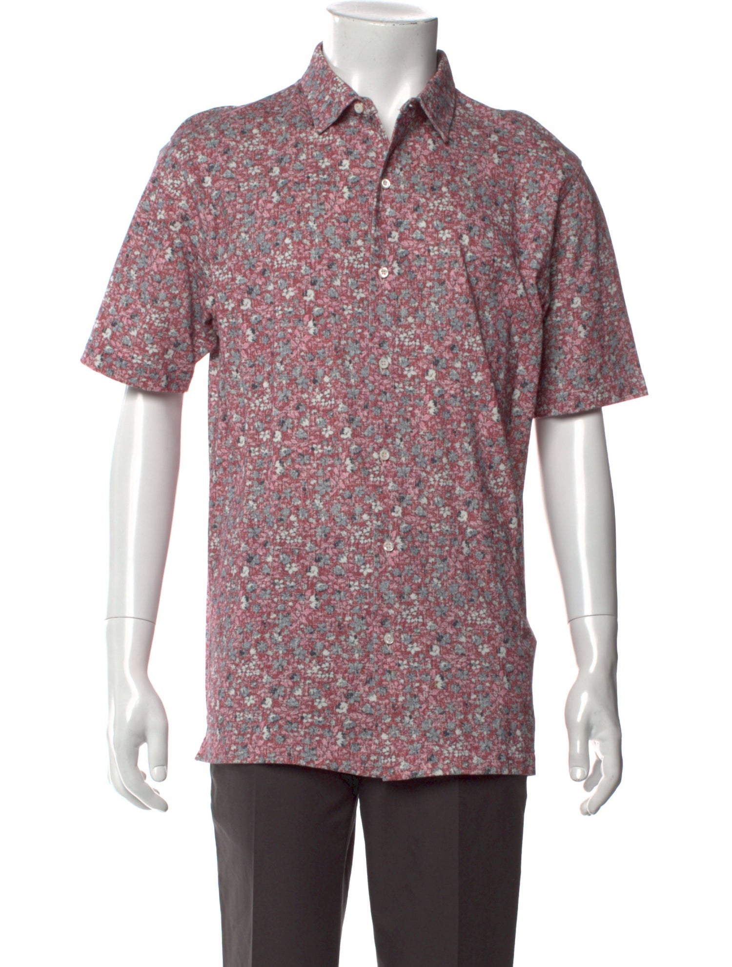 Isaia Floral Print Short Sleeve Shirt