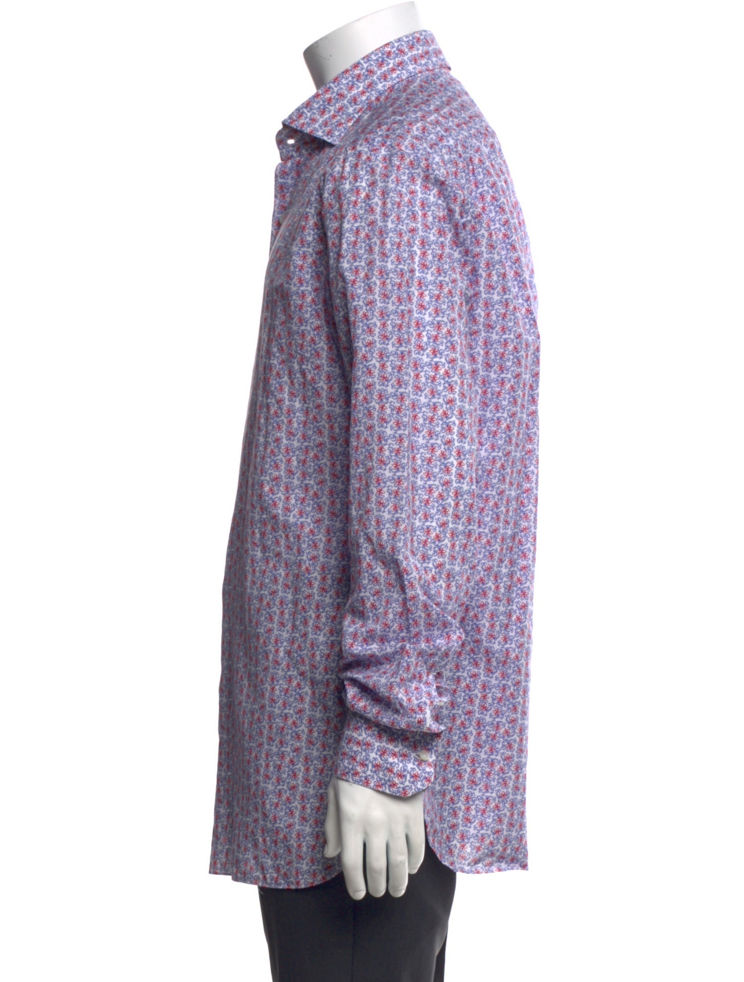 Isaia Floral Print Long Sleeve Dress Shirt