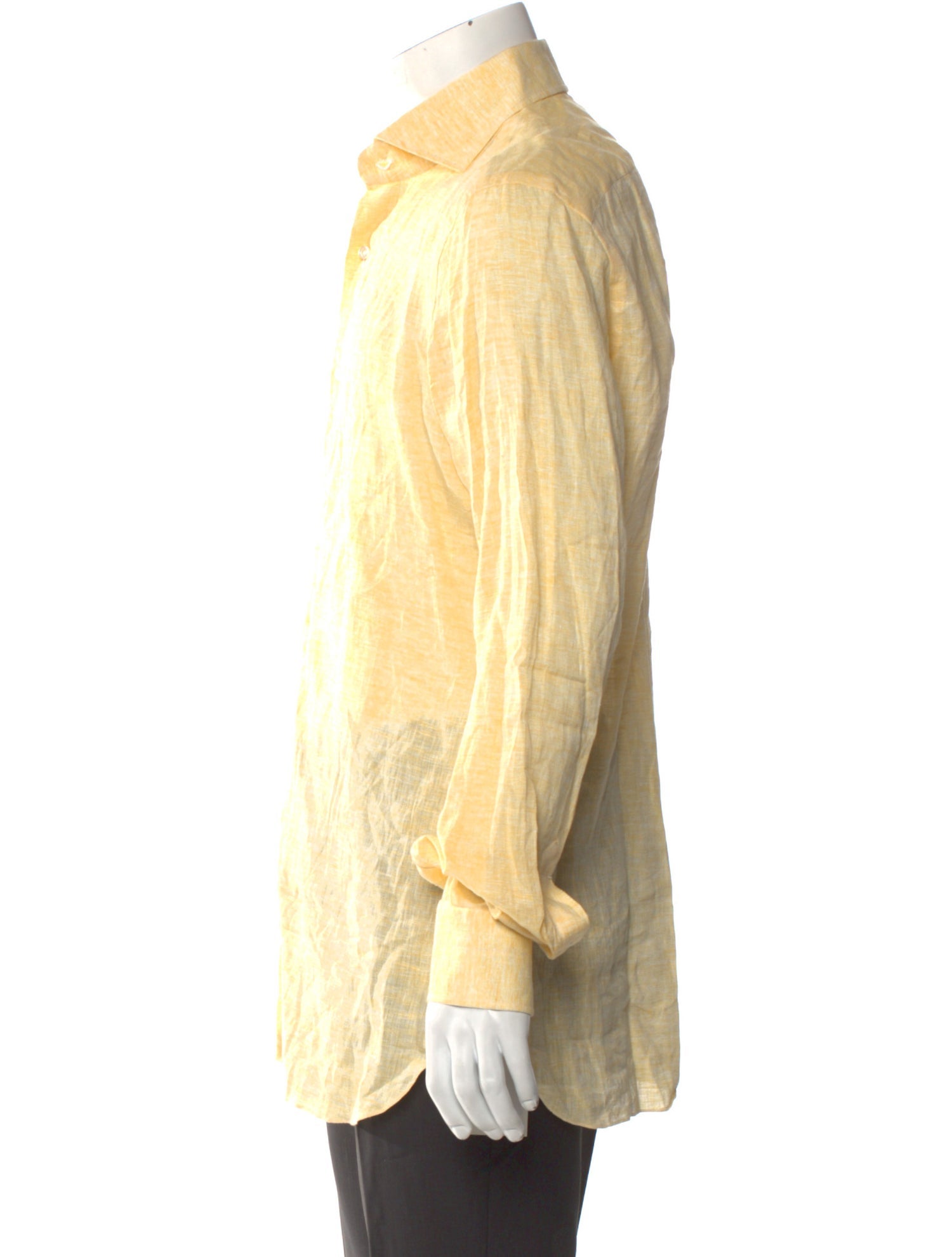 Isaia Linen Long Sleeve Dress Shirt